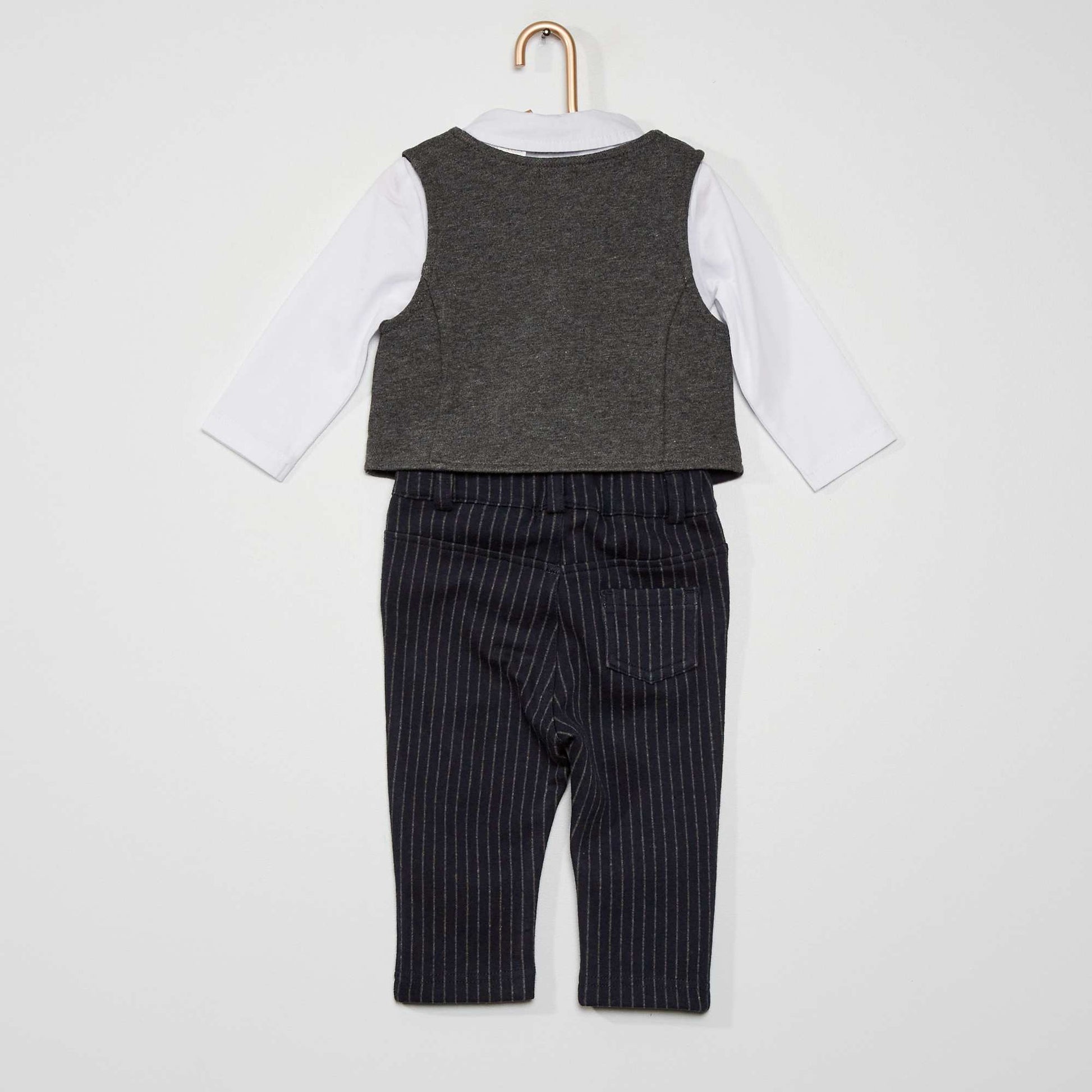 3-piece bodysuit + trousers + jacket set BLUE