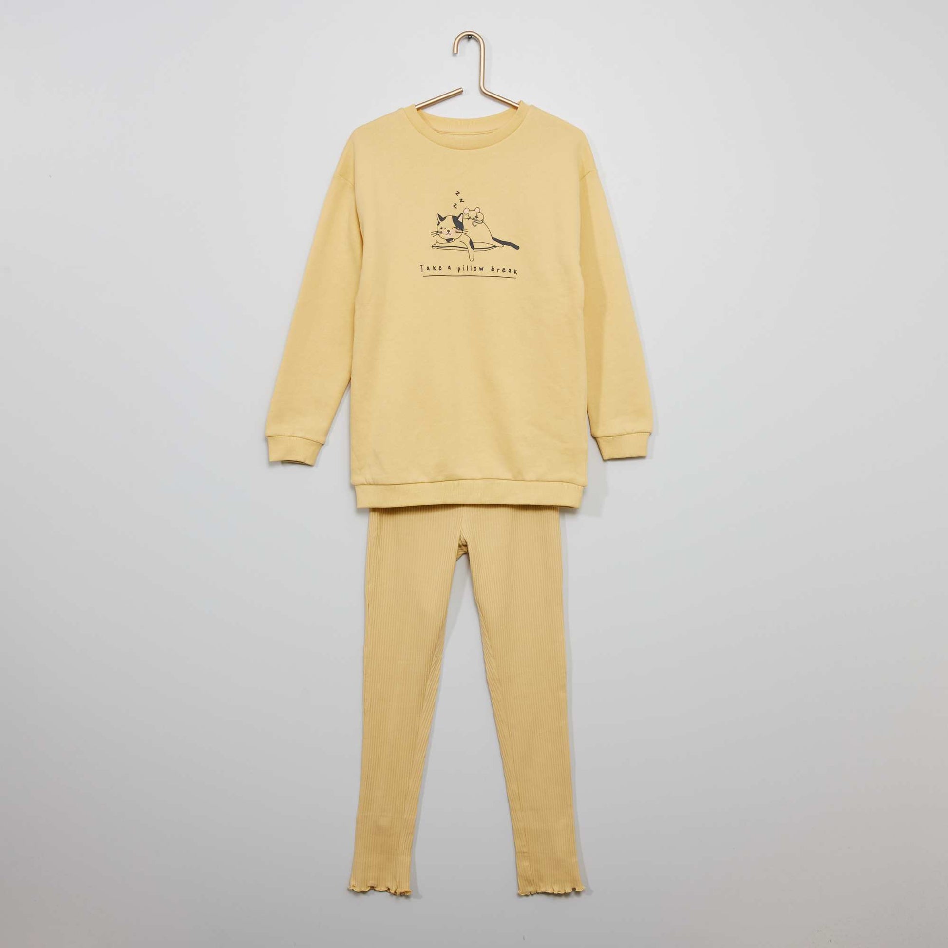 طقم بيجامة من قطعتين BEIGE