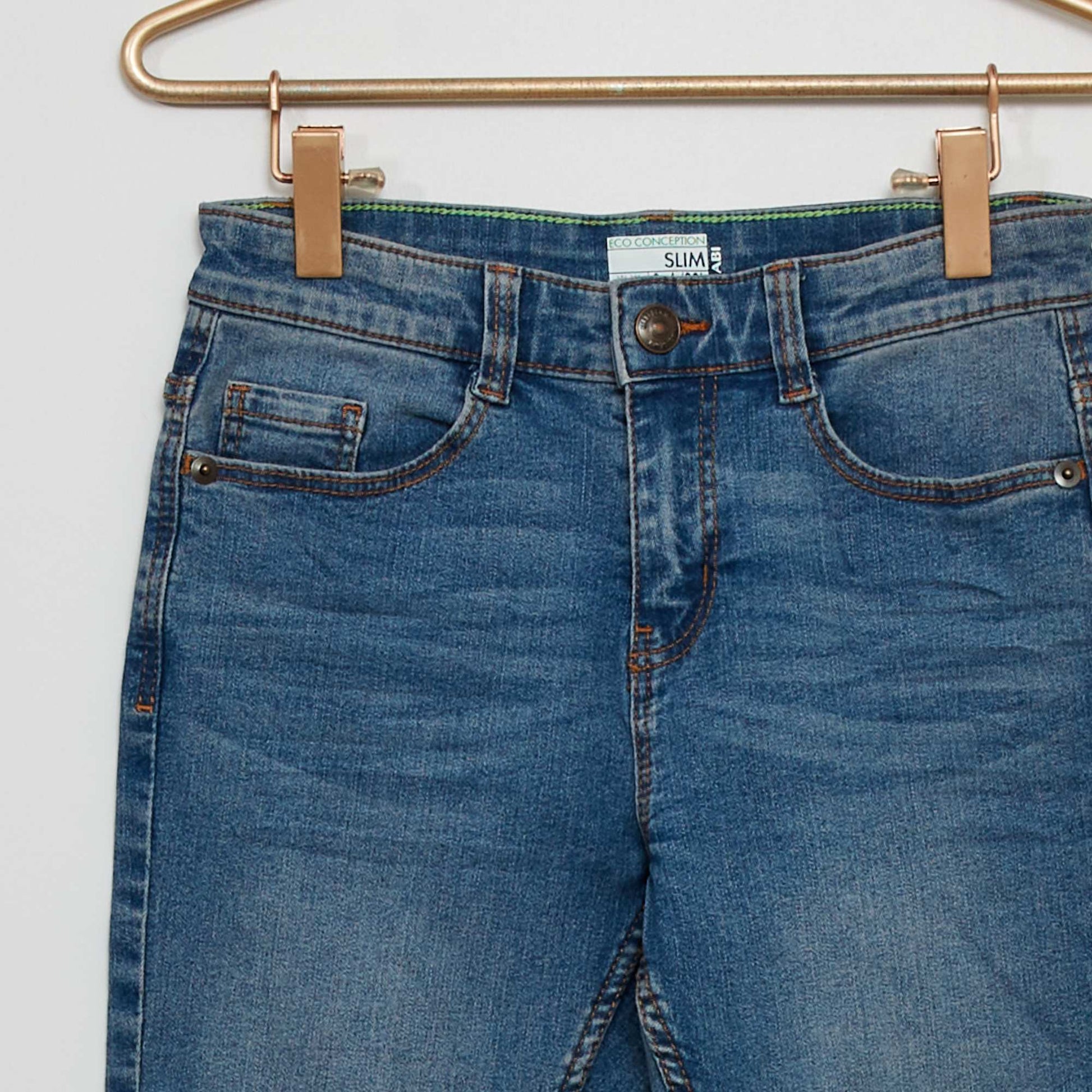 Eco-design slim-fit denim trousers BLUE