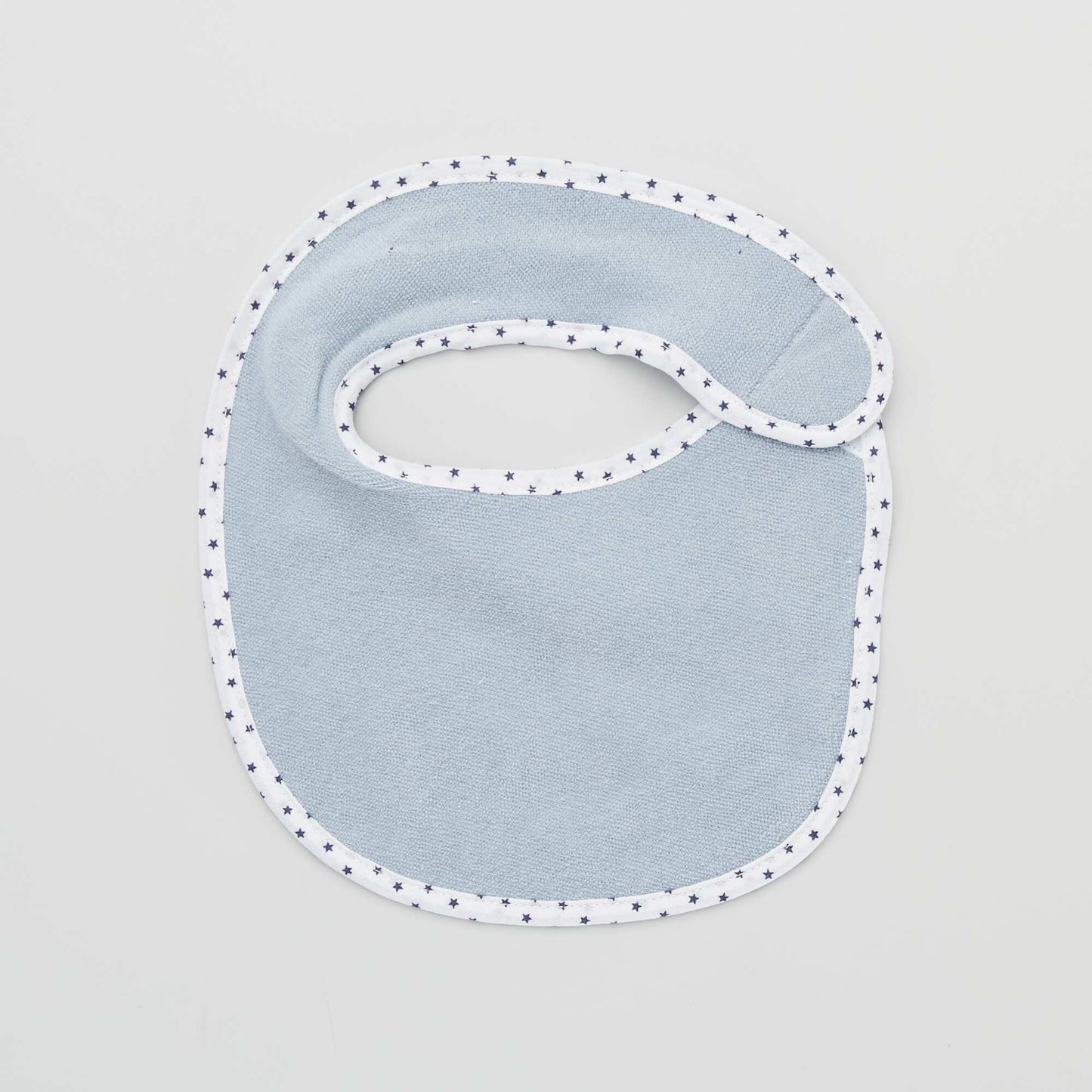 Pack of 7 towelling bibs with hook and loop fastening BLUE