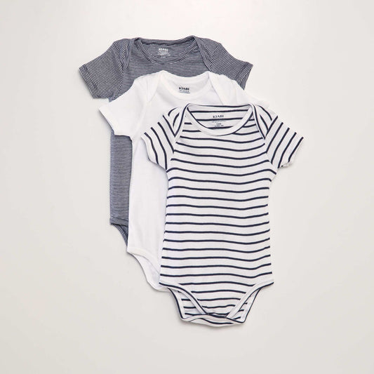 Pack of 3 eco-design bodysuits BLUE