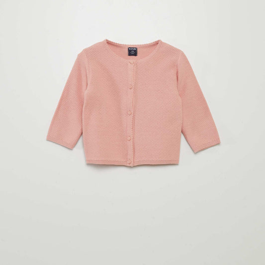 Decorative knit cardigan PINK