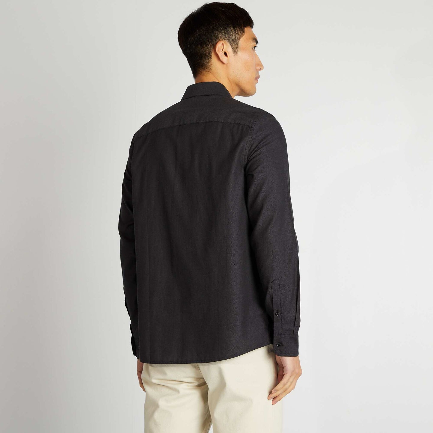 Block colour straight-cut shirt GREY