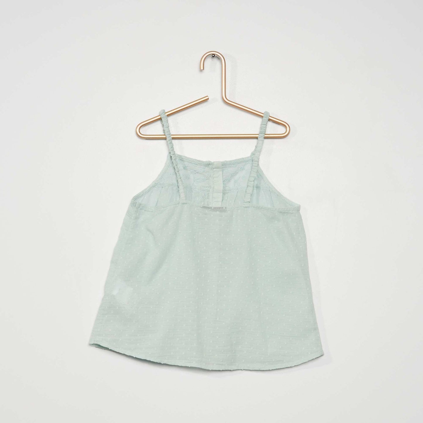 Vest top with dotted Swiss BLUE