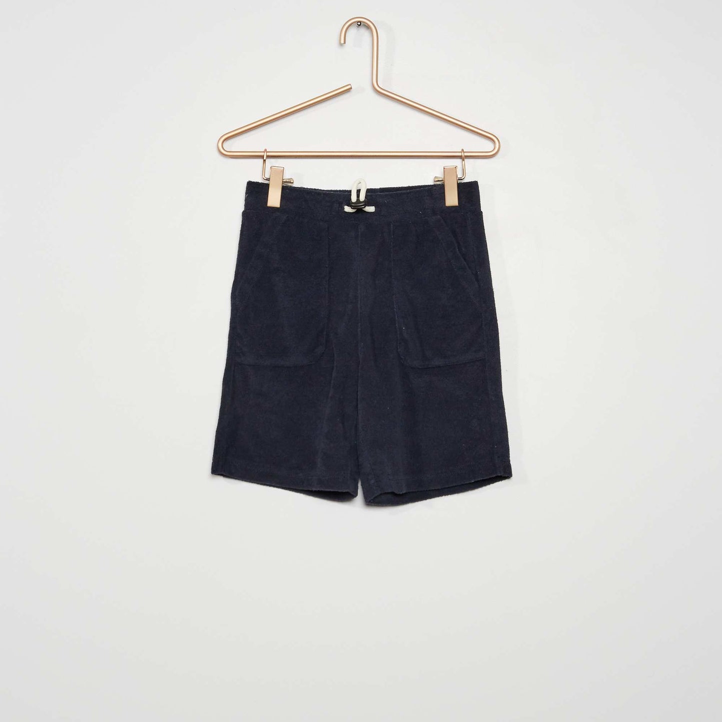 Terry knit fabric Bermuda shorts BLUE