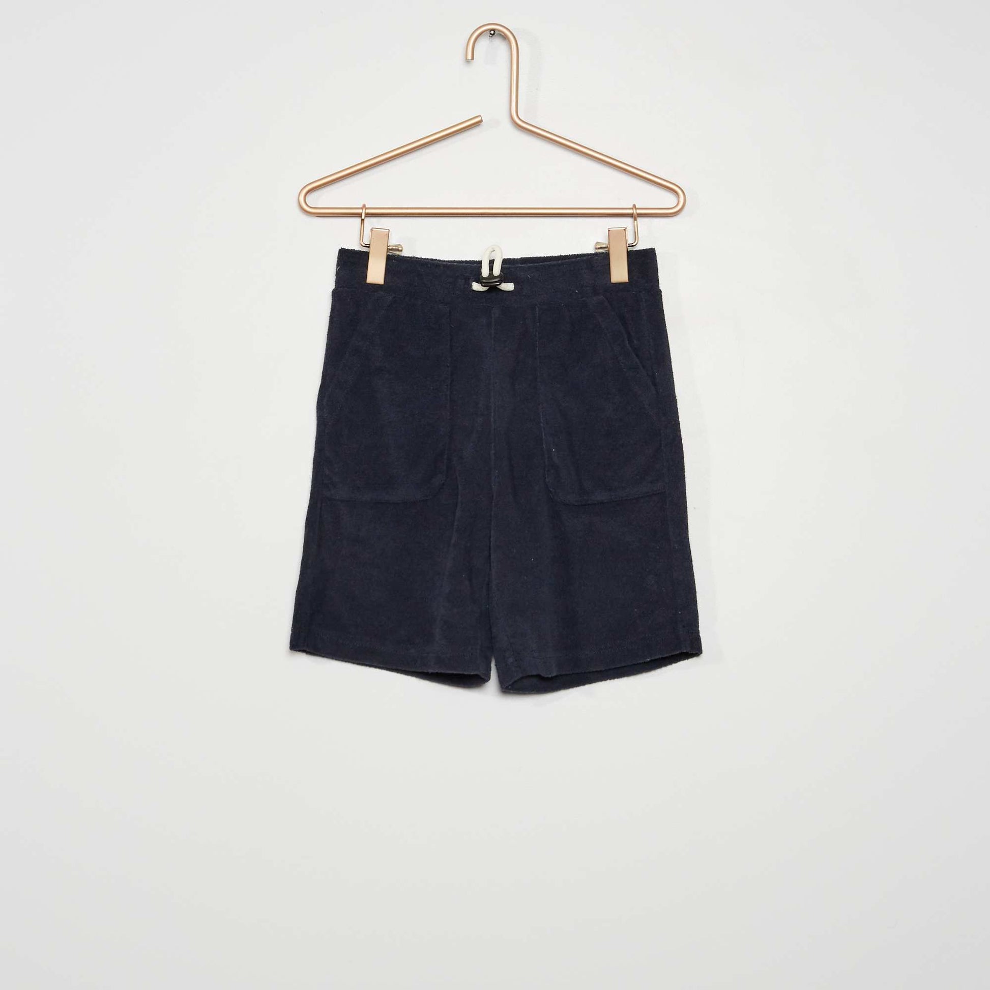Terry knit fabric Bermuda shorts BLUE