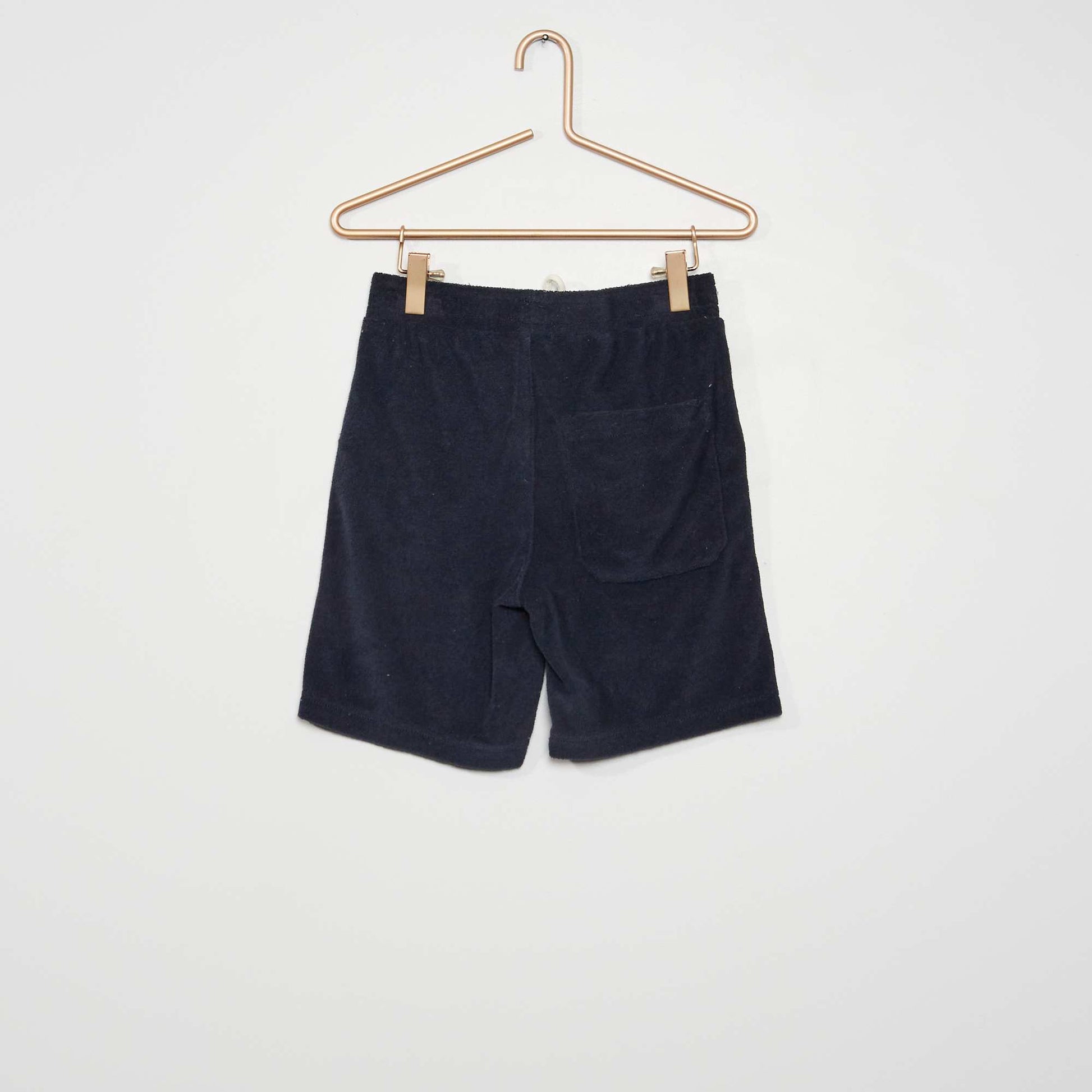 Terry knit fabric Bermuda shorts BLUE