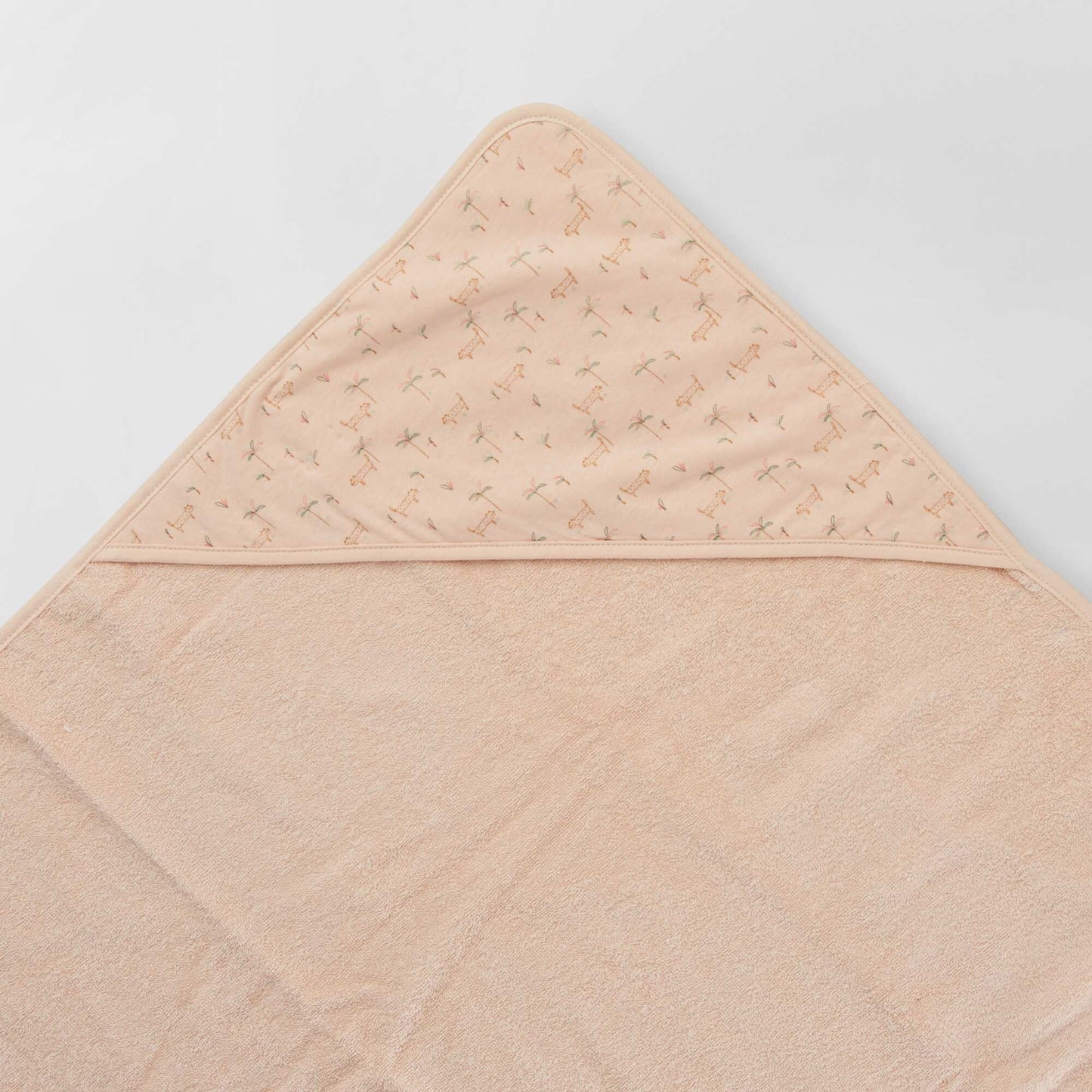 Hooded towel + wash mitt PINK