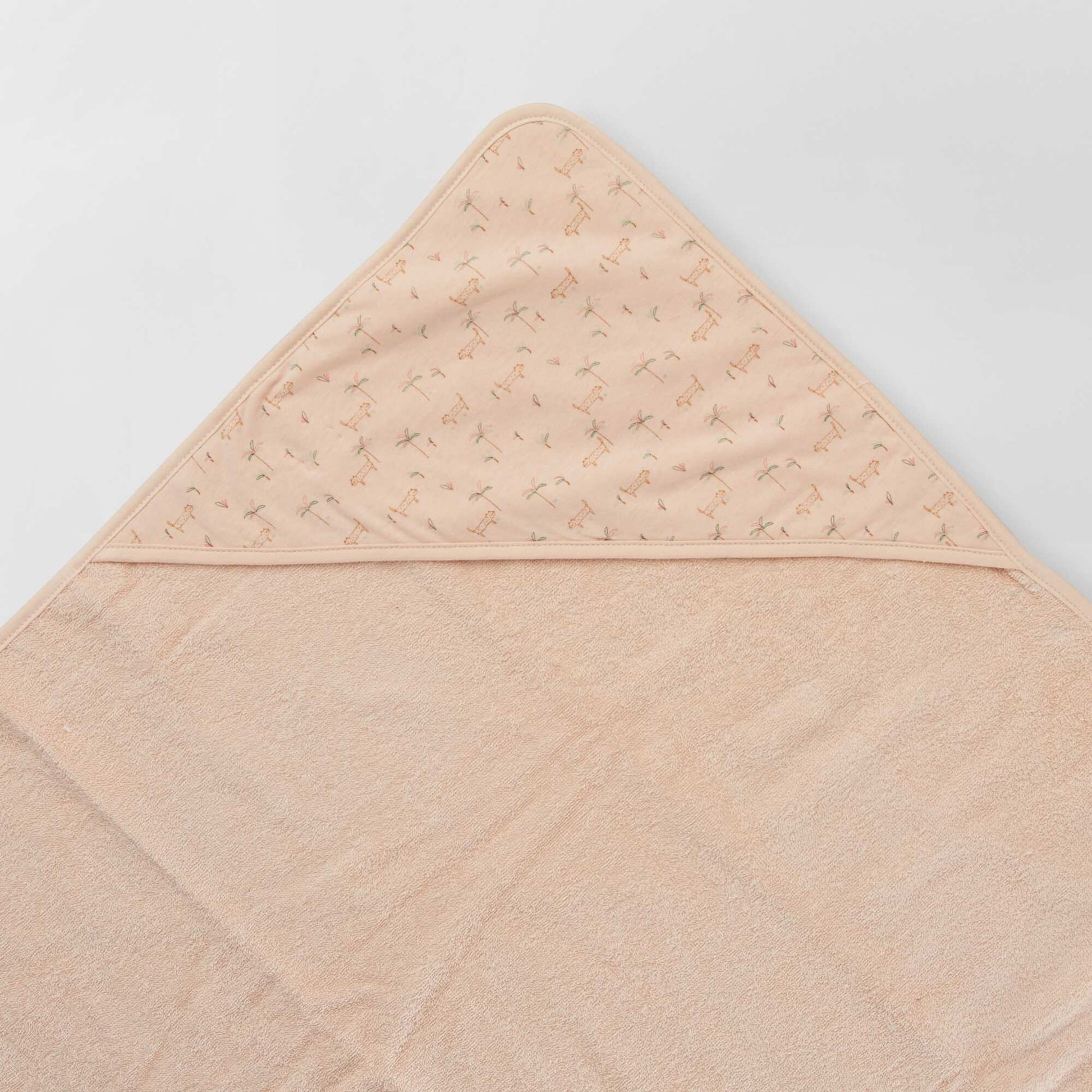 Hooded towel + wash mitt PINK