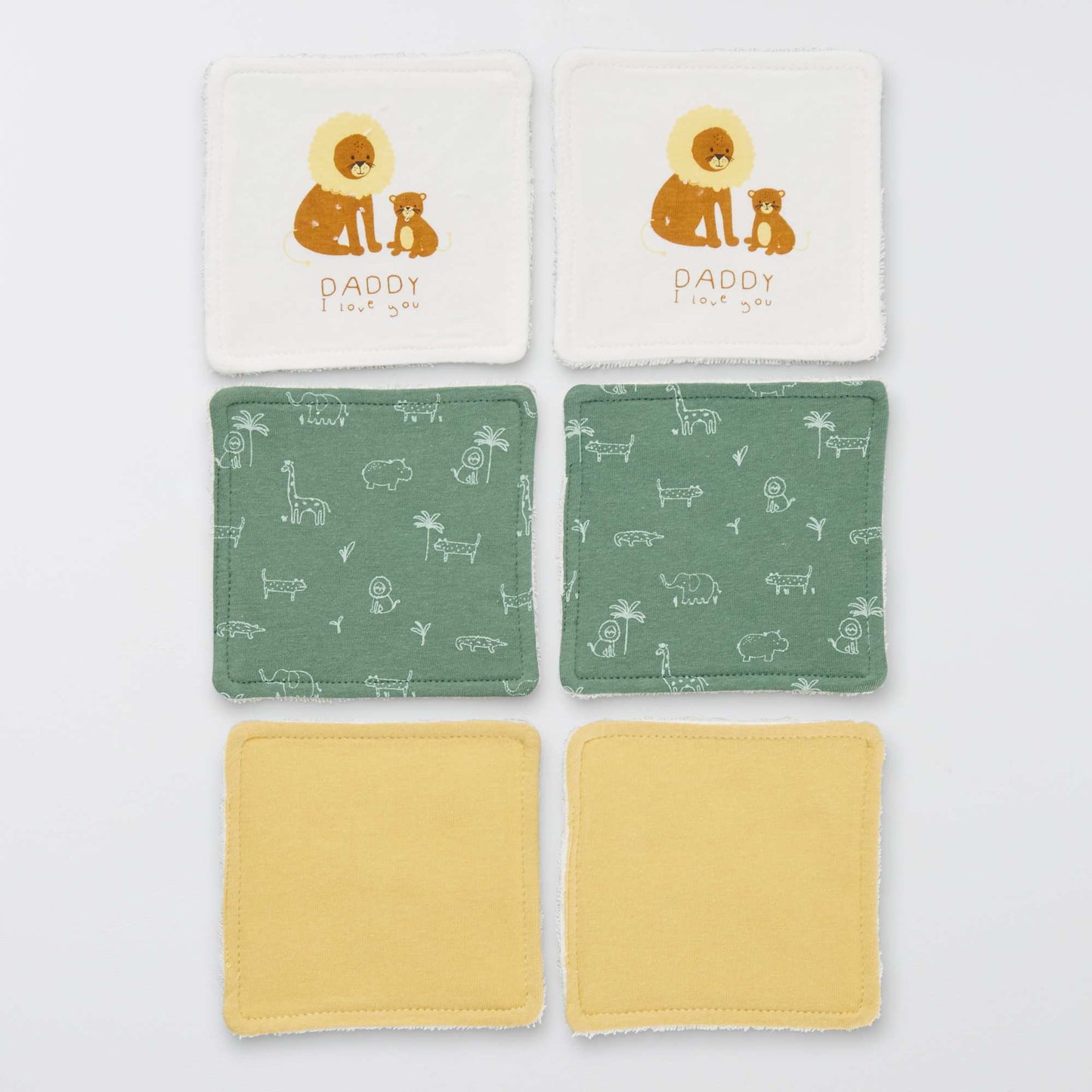 Pack of 6 washable wipes WHITE