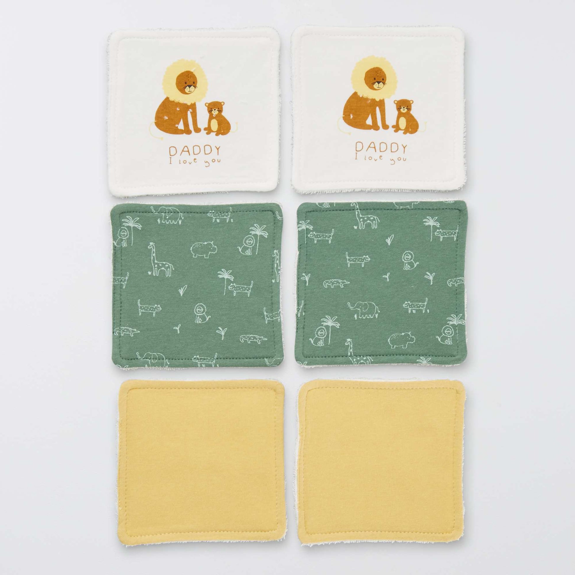 Pack of 6 washable wipes WHITE