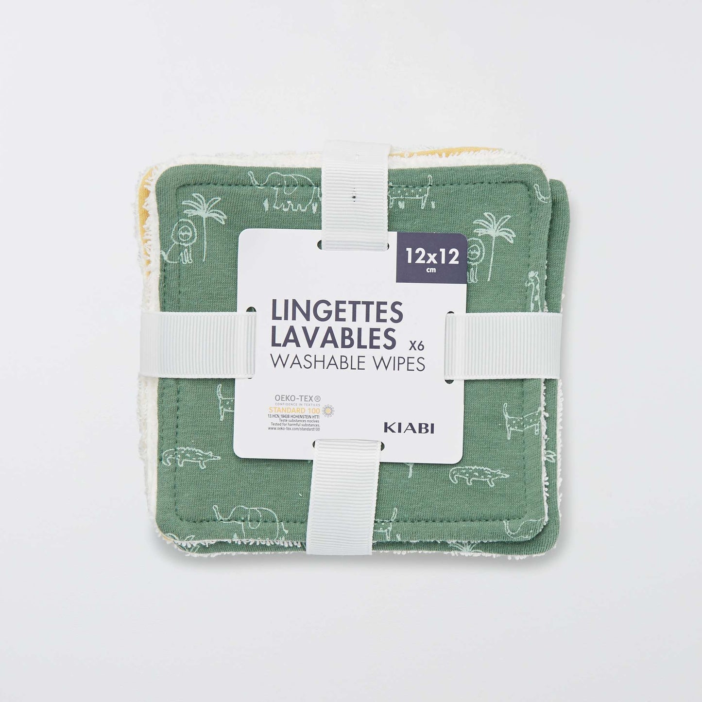 Pack of 6 washable wipes WHITE