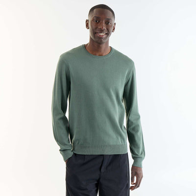 Plain round neck sweater GREEN