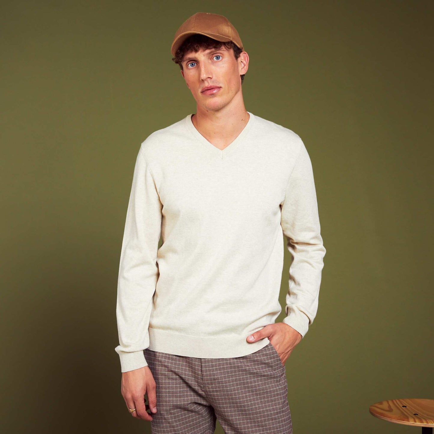 Plain knit basic sweater VL_BEIGE