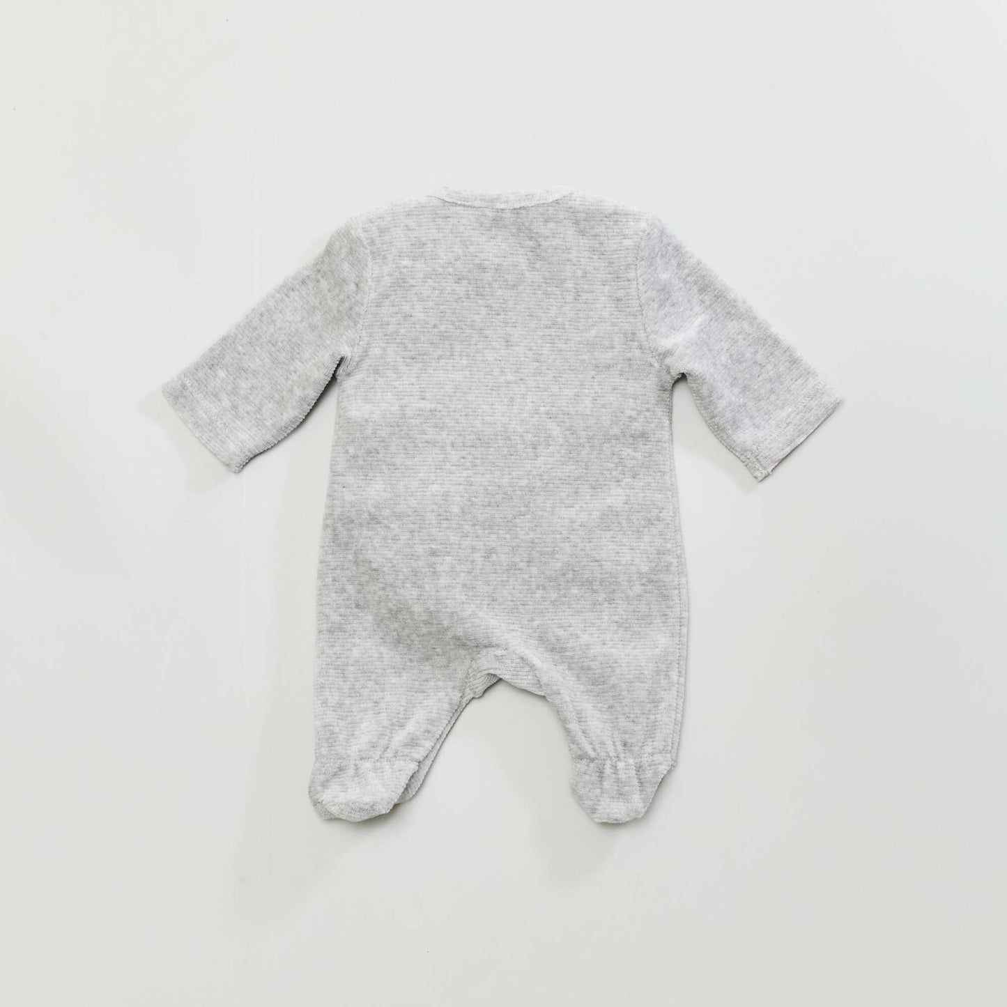 Long sleepsuit with rabbit embroidery GREY