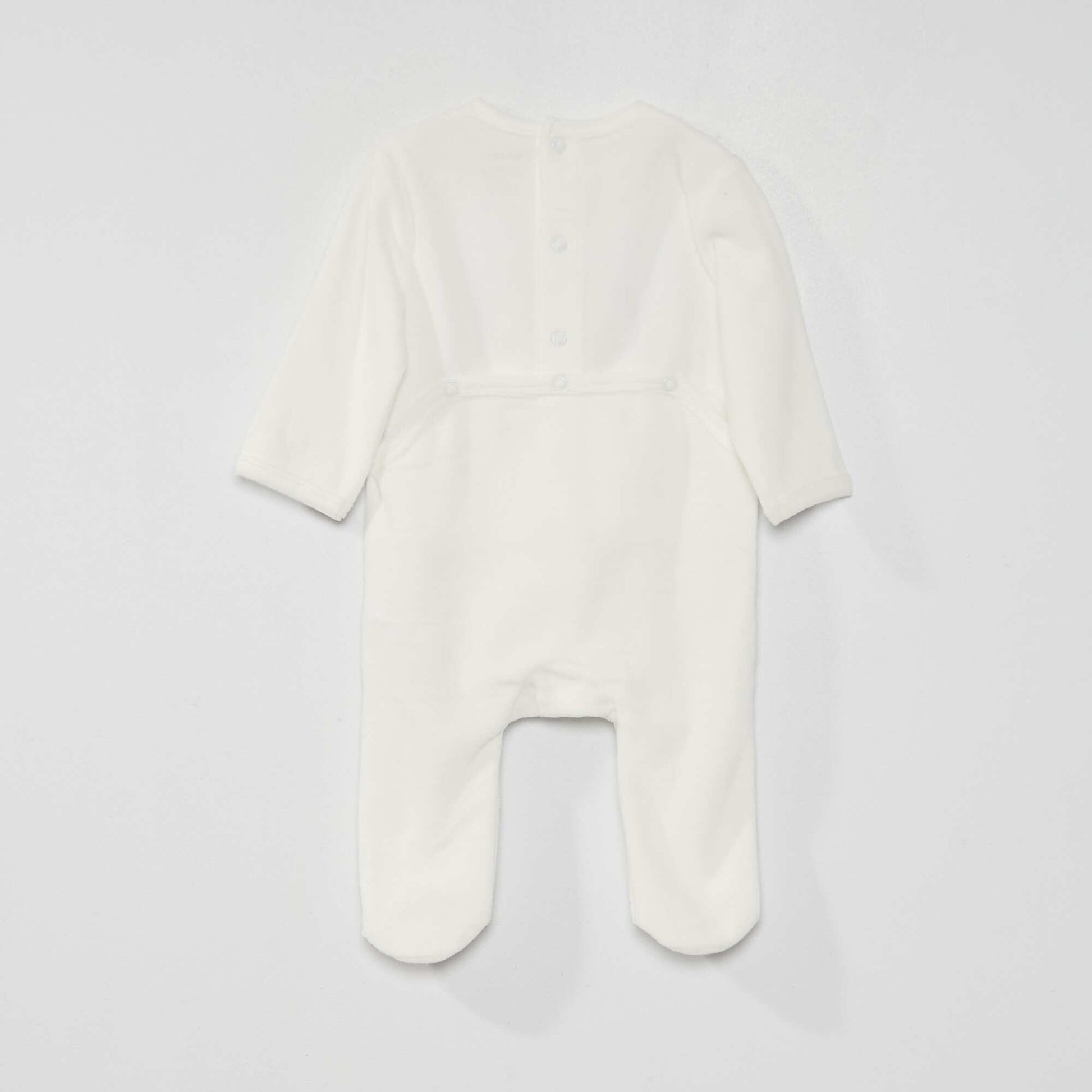 Velour sleepsuit WHITE
