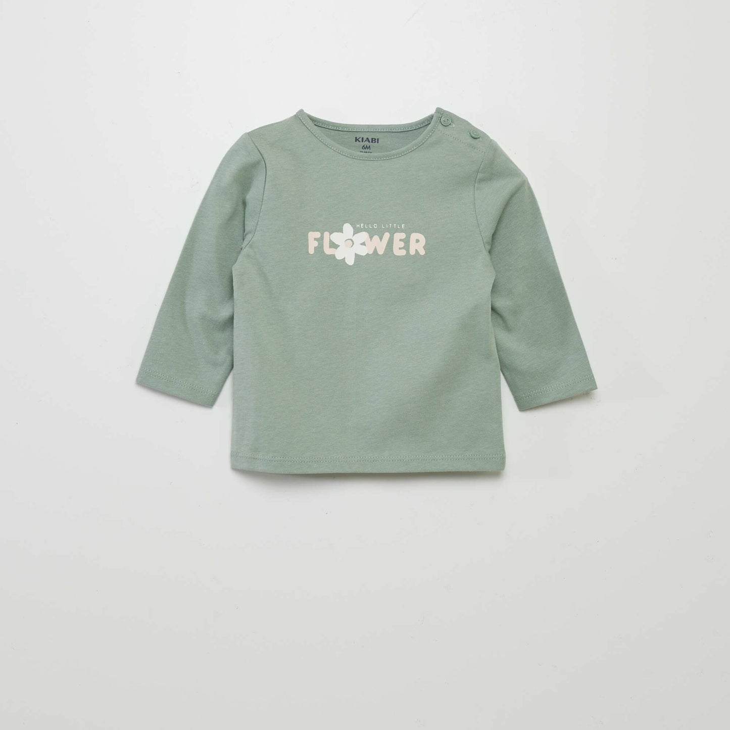 Long-sleeved printed T-shirt GREEN