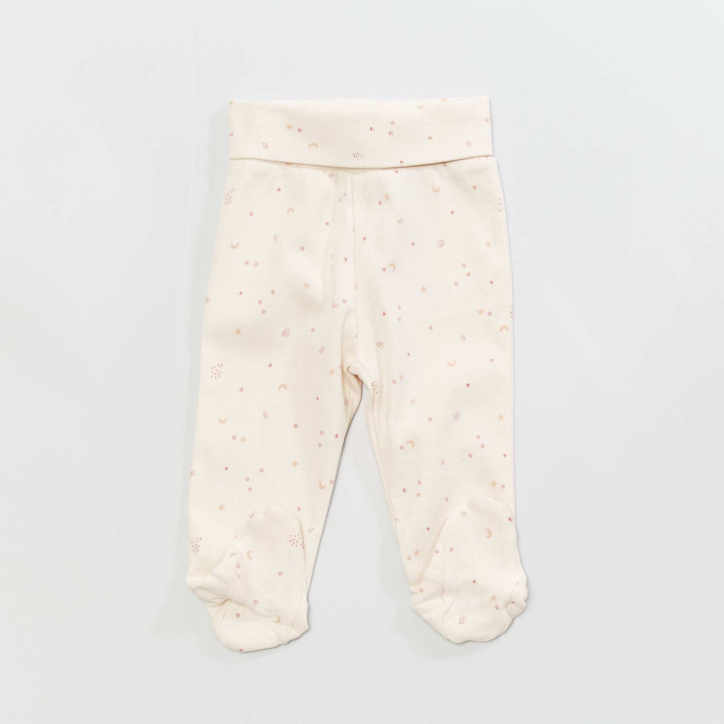 Pack of 2 pairs of leggings with feet WHITE