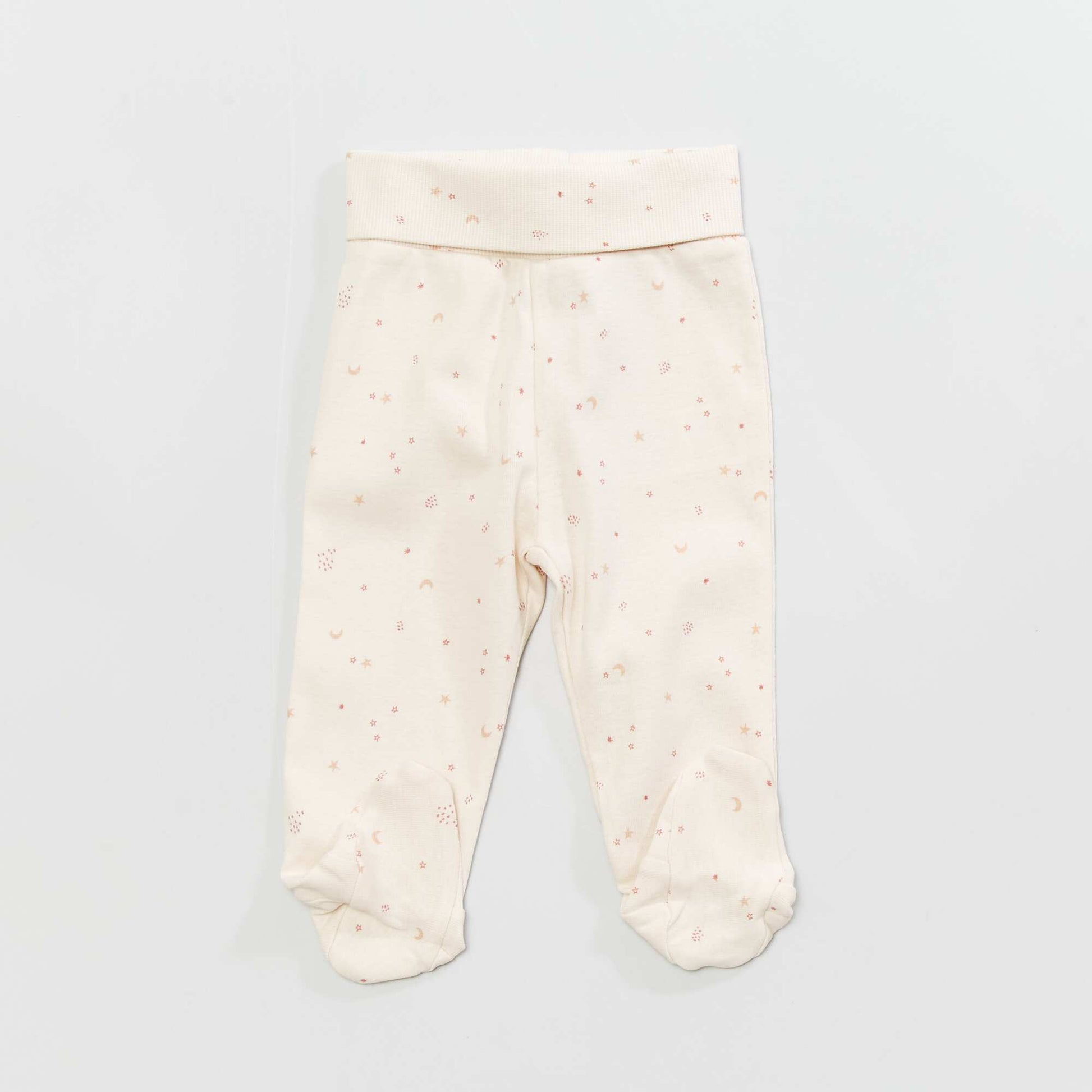 Pack of 2 pairs of leggings with feet WHITE