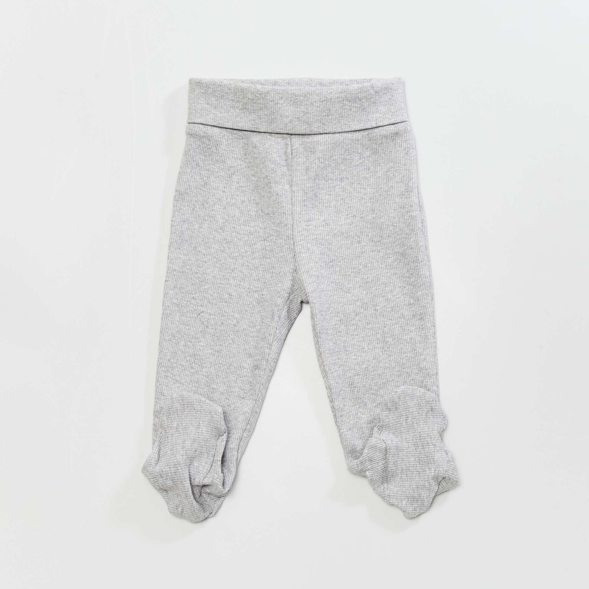 Pack of 2 pairs of leggings with feet WHITE
