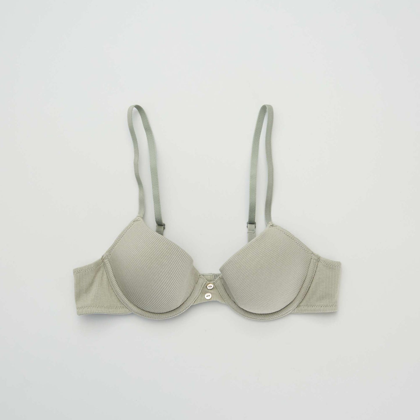 Ribbed knit bra GREEN