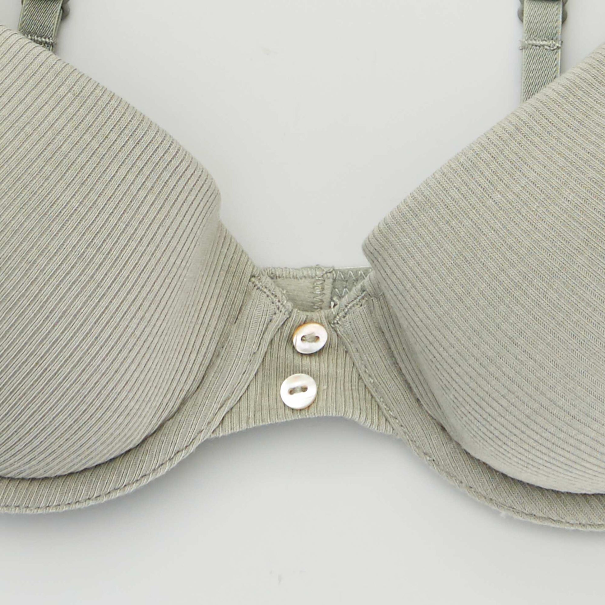 Ribbed knit bra GREEN