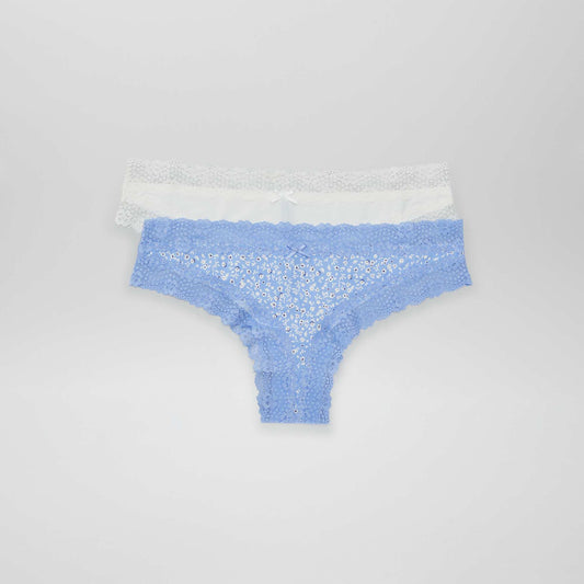 Pack of 2 microfibre Brazilian briefs BLUE