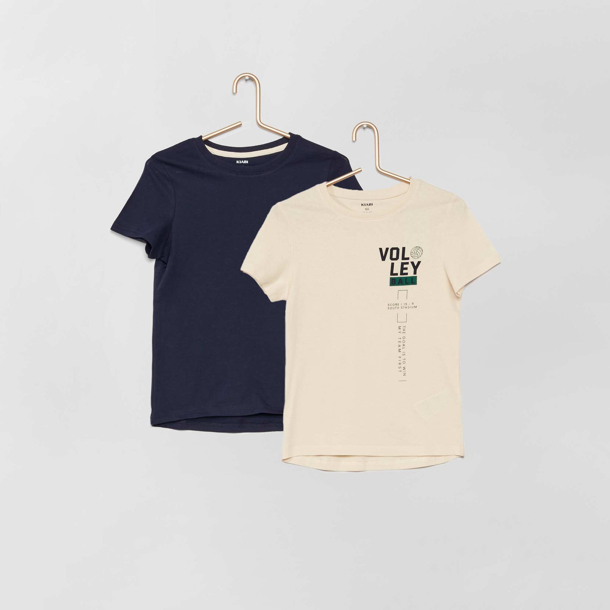 Pack of 2 T-shirts with designs WHITE