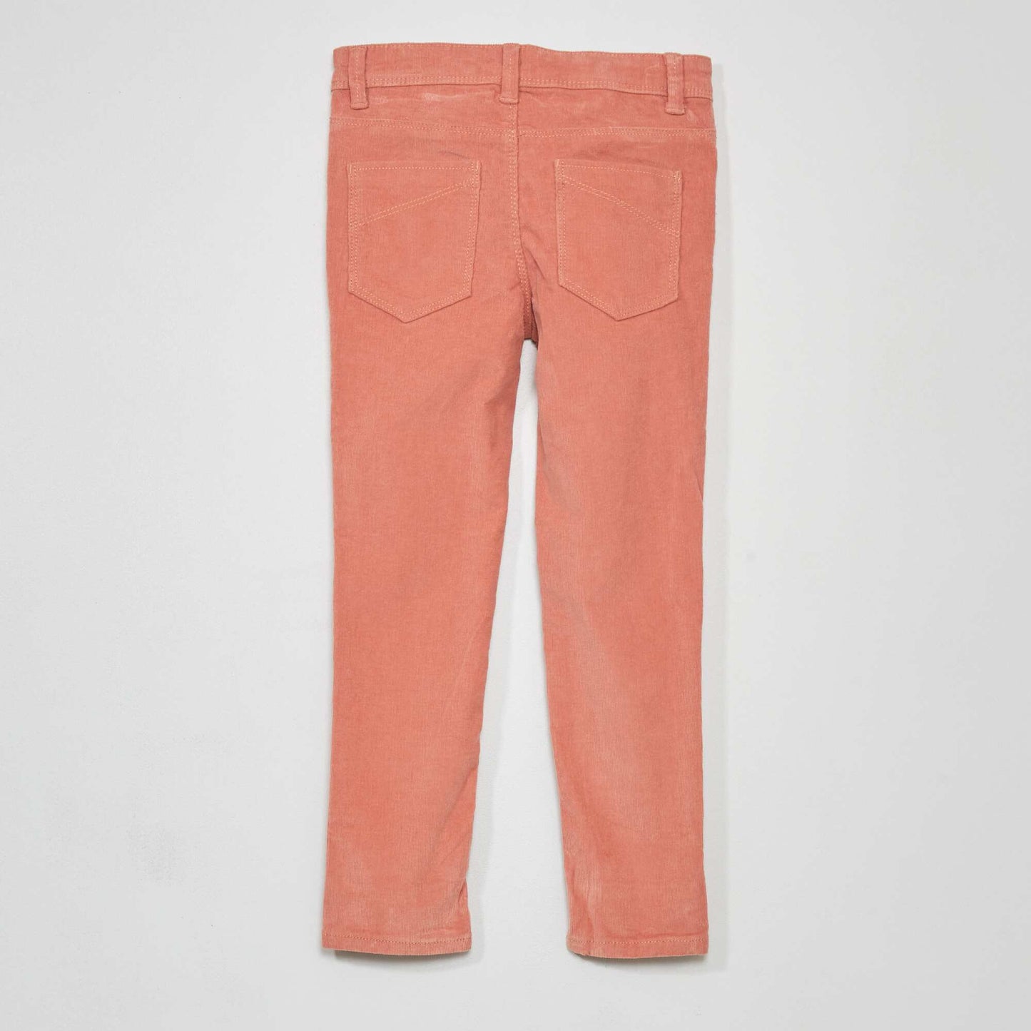 Plain skinny velvet trousers CORAL