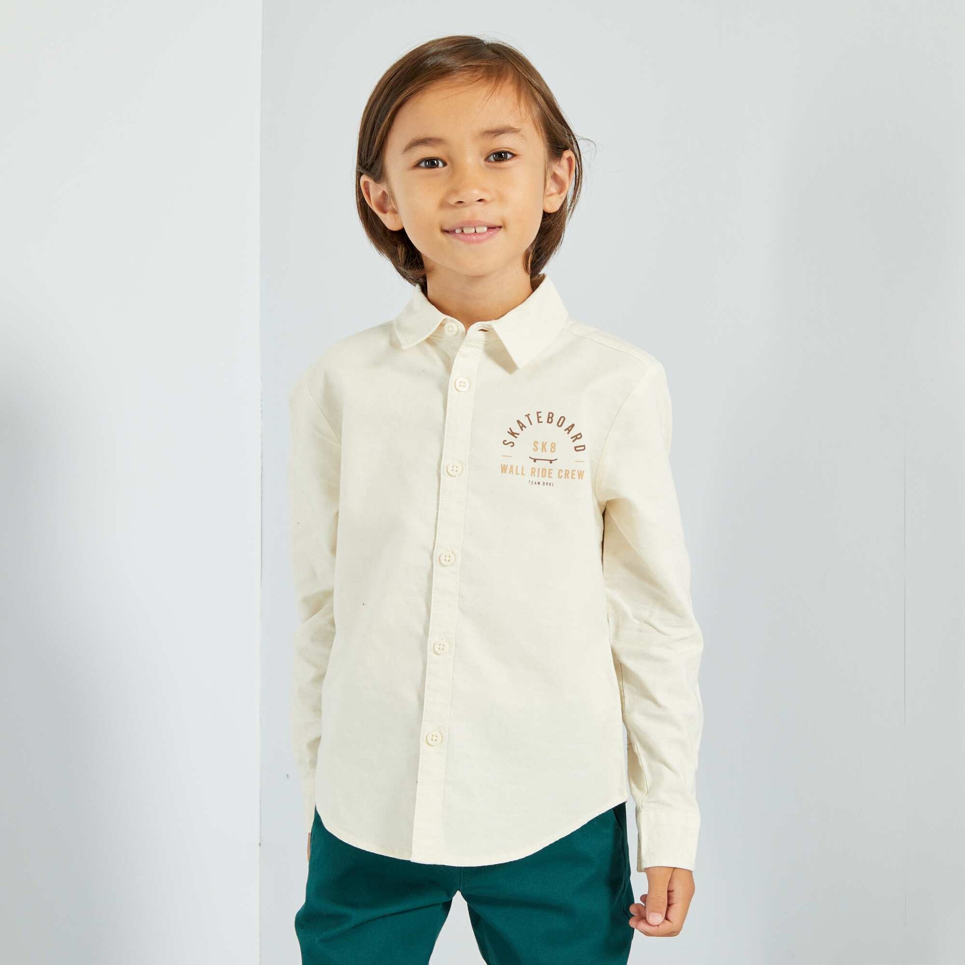 Cotton Skateboard shirt WHITE