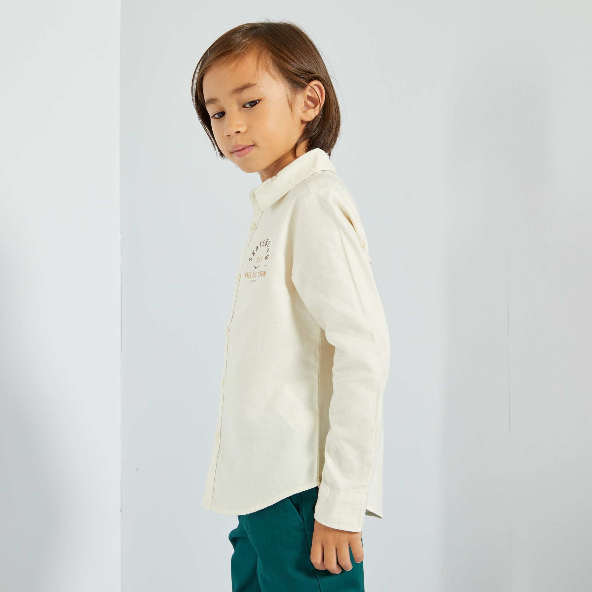 Cotton Skateboard shirt WHITE