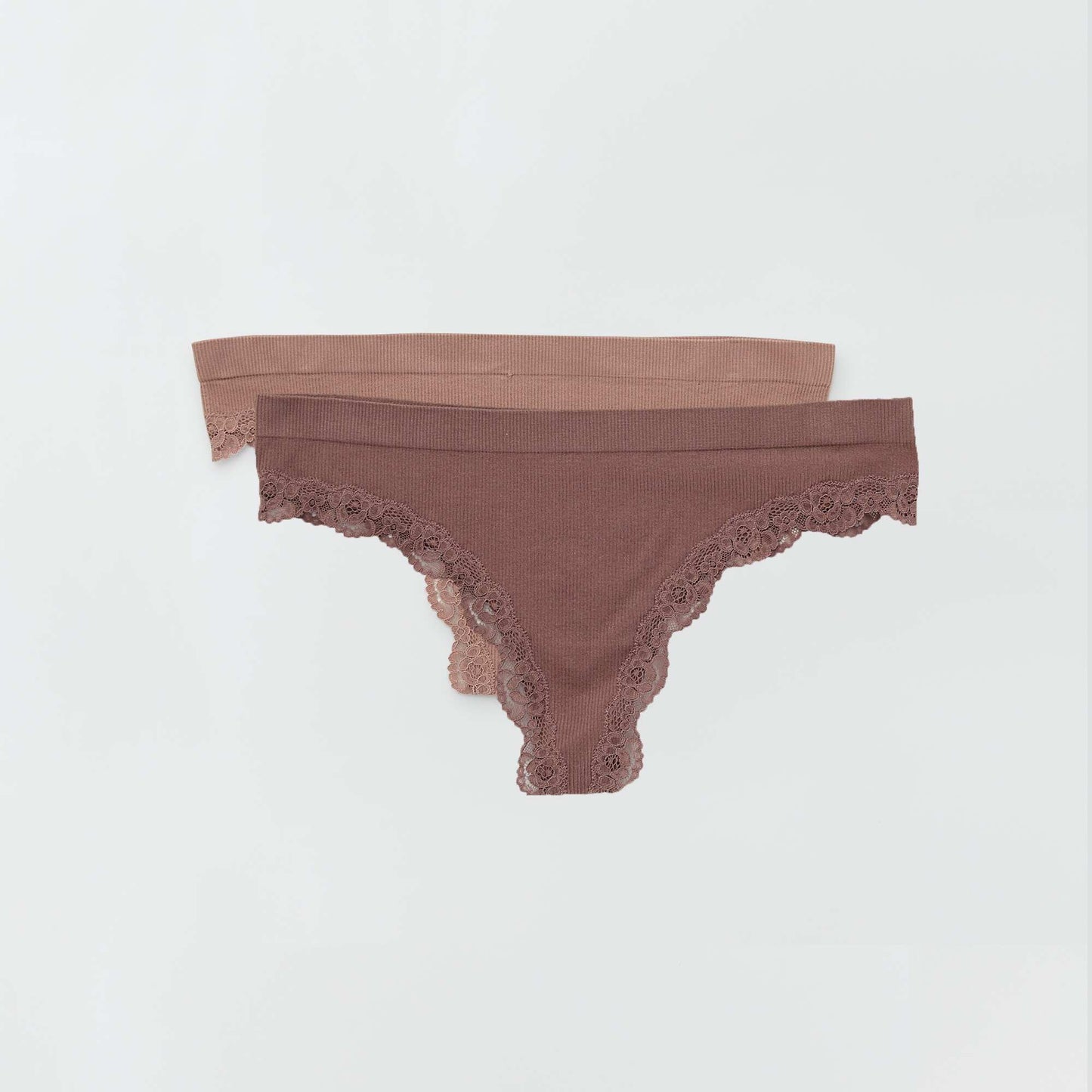 Pack of 2 seamless tanga briefs BROWN