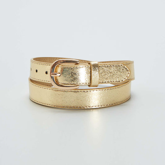 Iridescent textured belt BEIGE