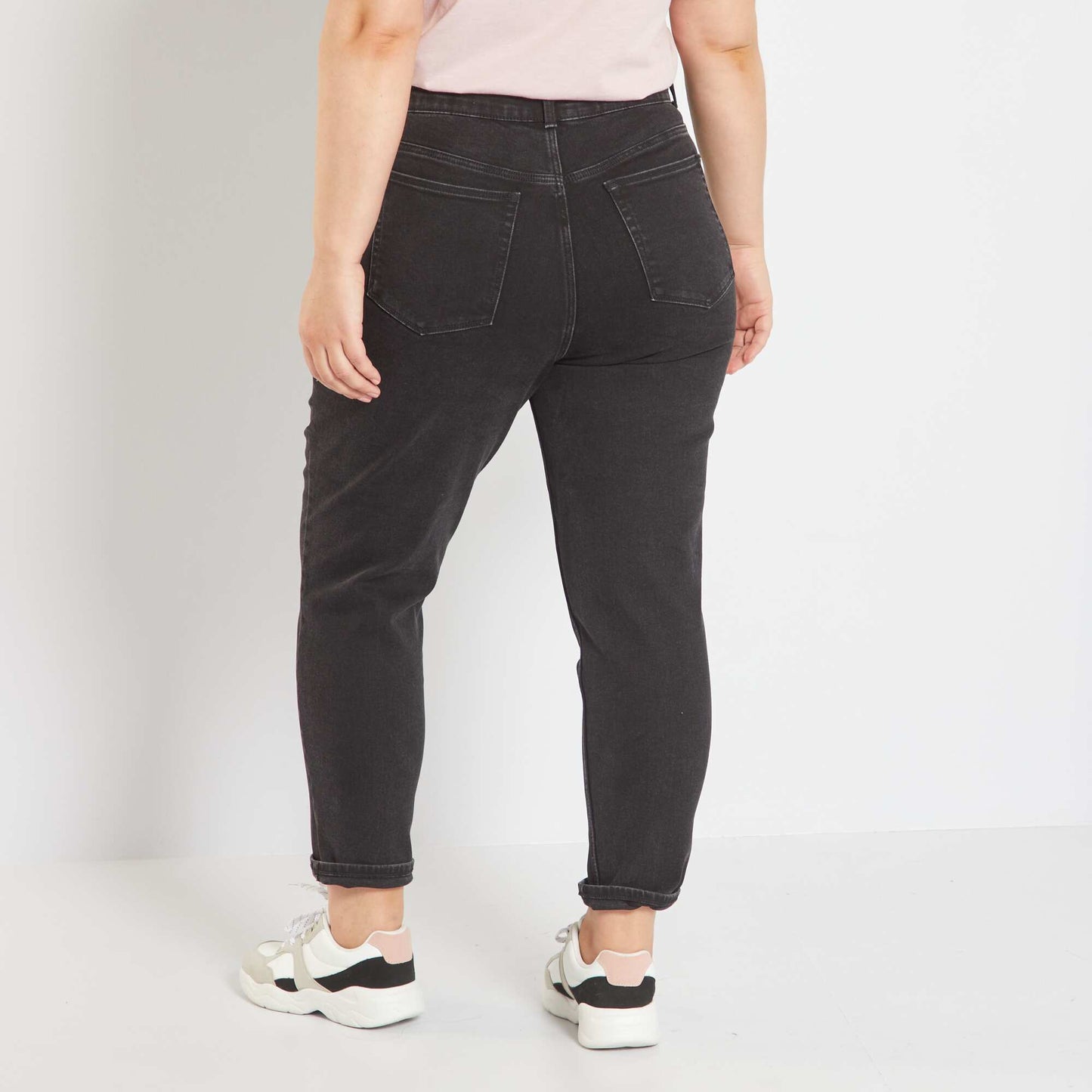 Stretch mom jeans BLACK