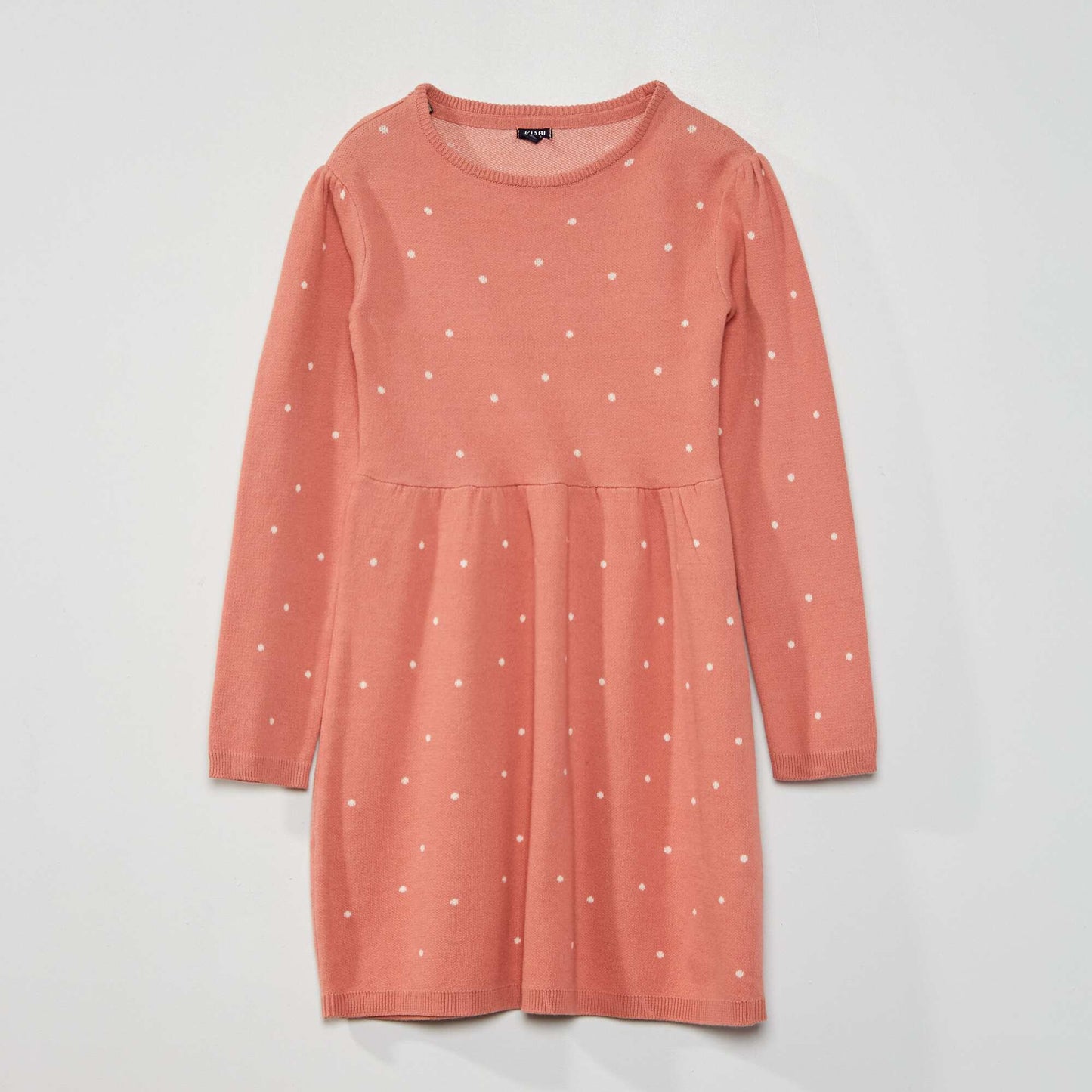 Polka dot print sweater dress PINK