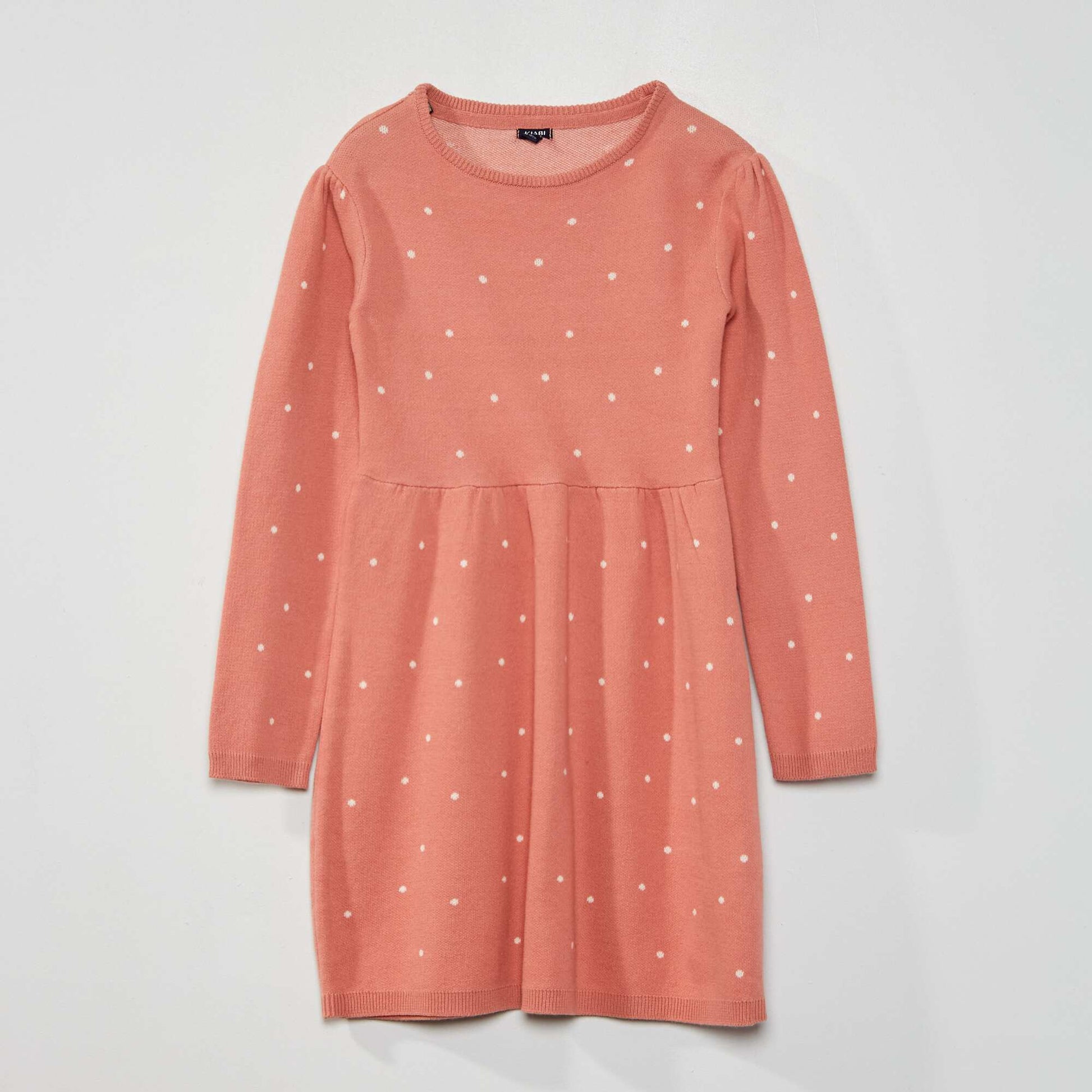 Polka dot print sweater dress PINK