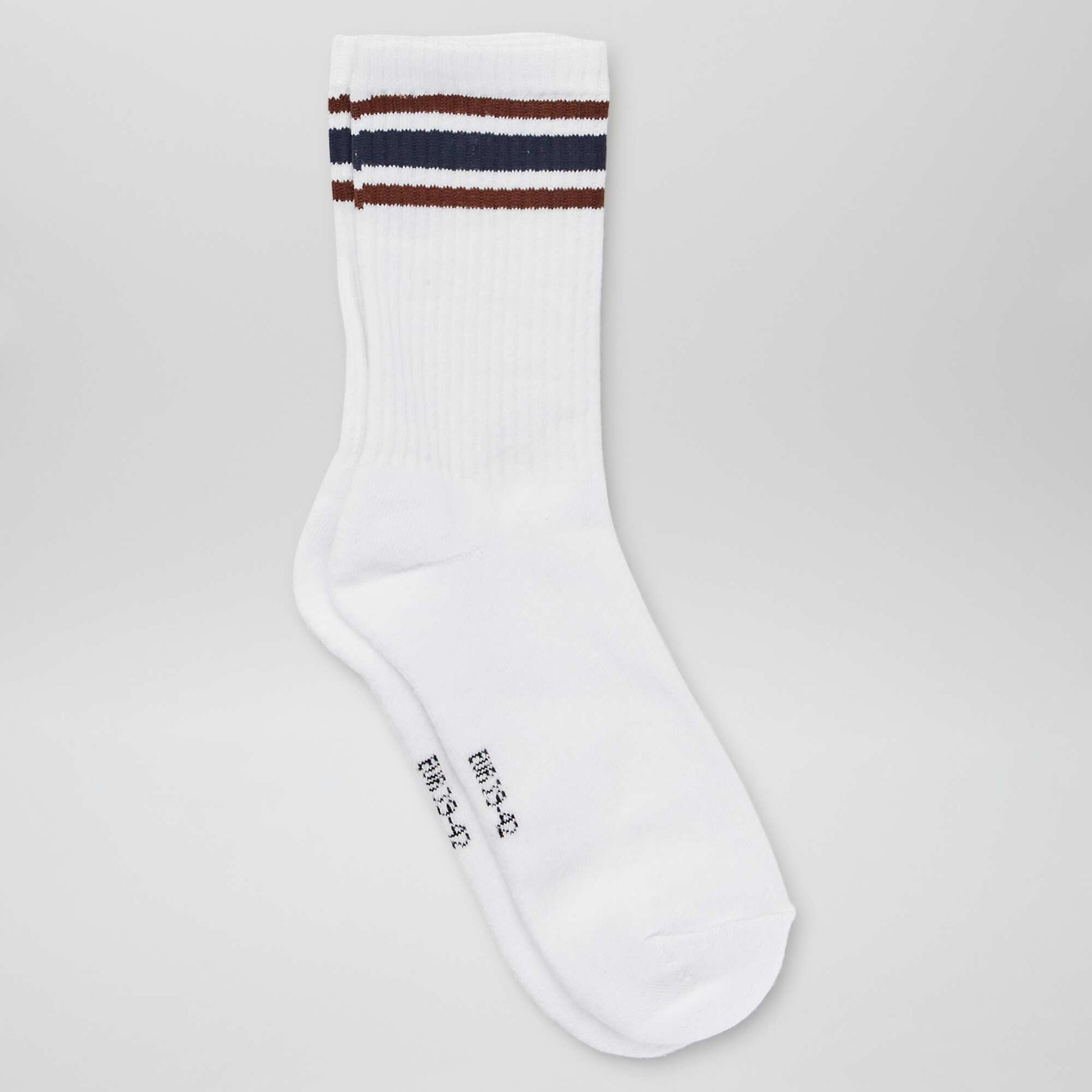 Socks with contrasting stripes - Pack of 3 WHITE