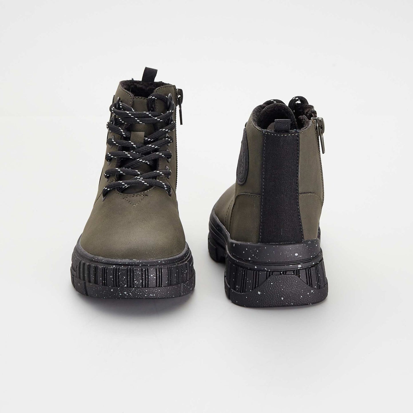 Hiking boot-style high-top trainers KHAKI