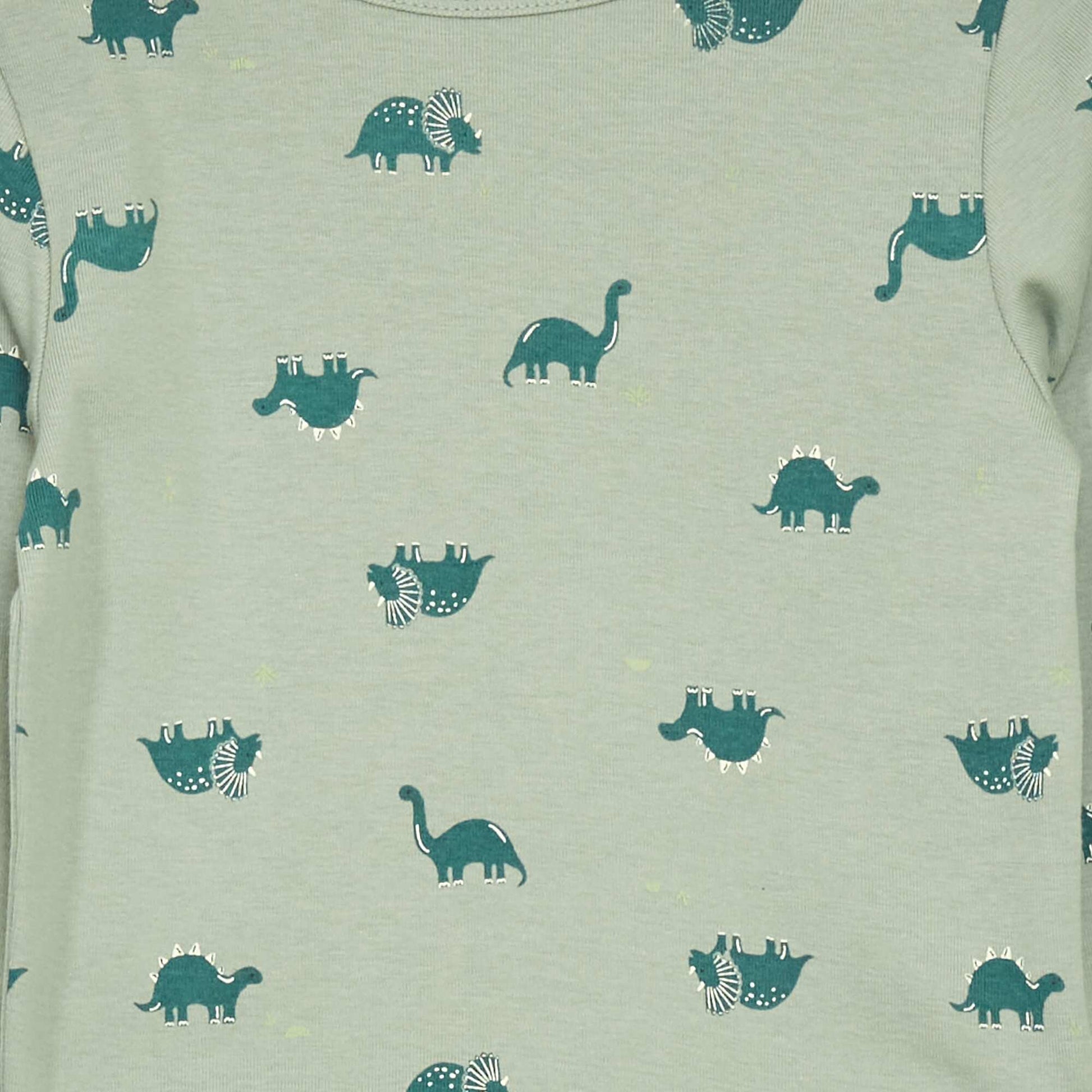 Printed long pyjamas - Two-piece set GREEN