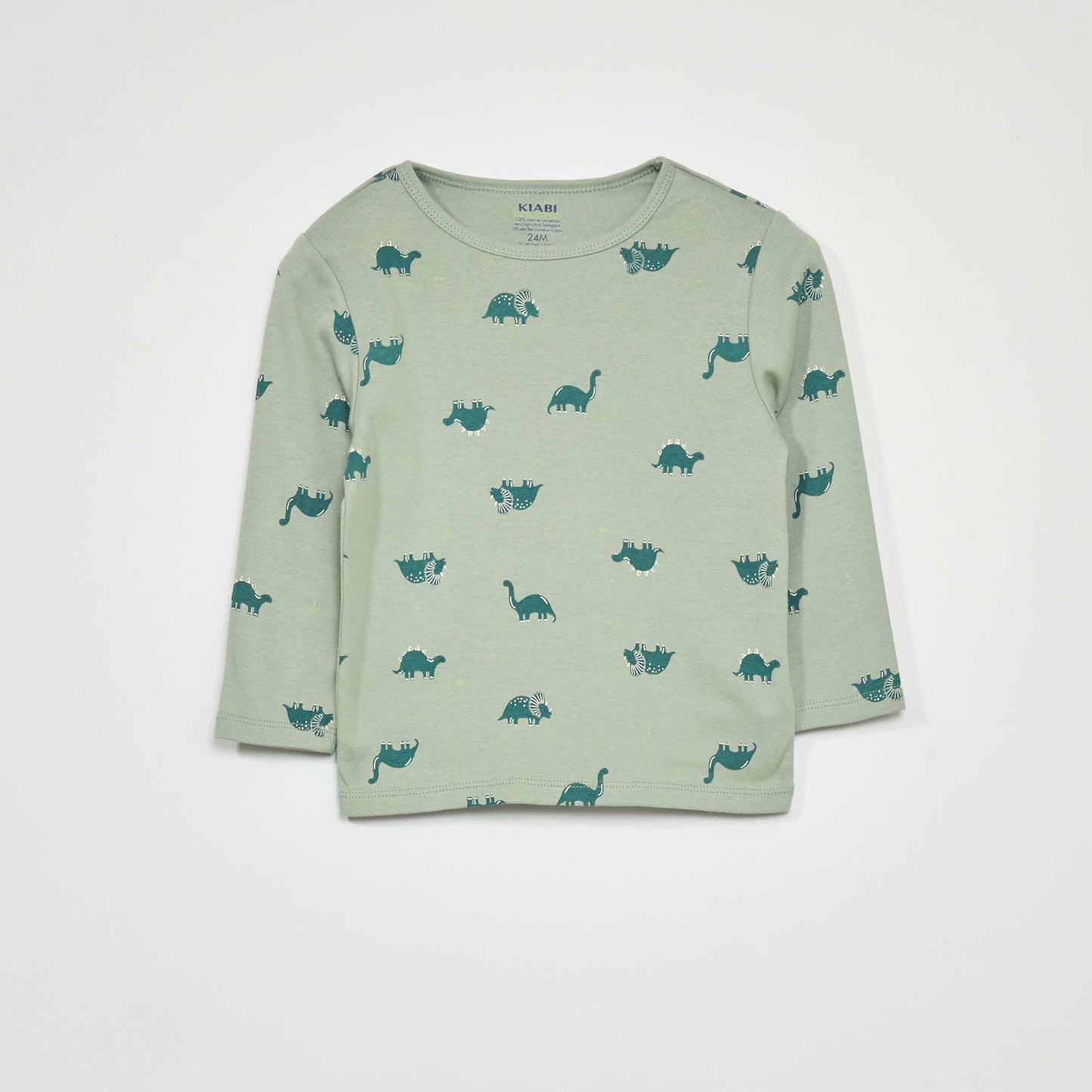 Printed long pyjamas - Two-piece set GREEN