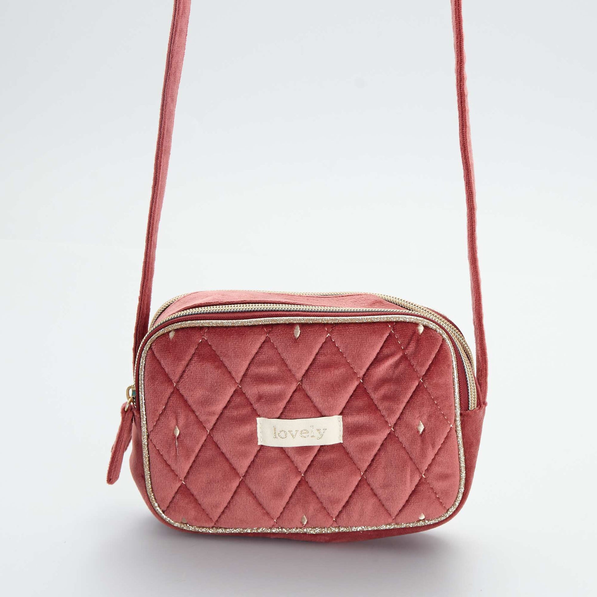 Quilted velour bag PINK