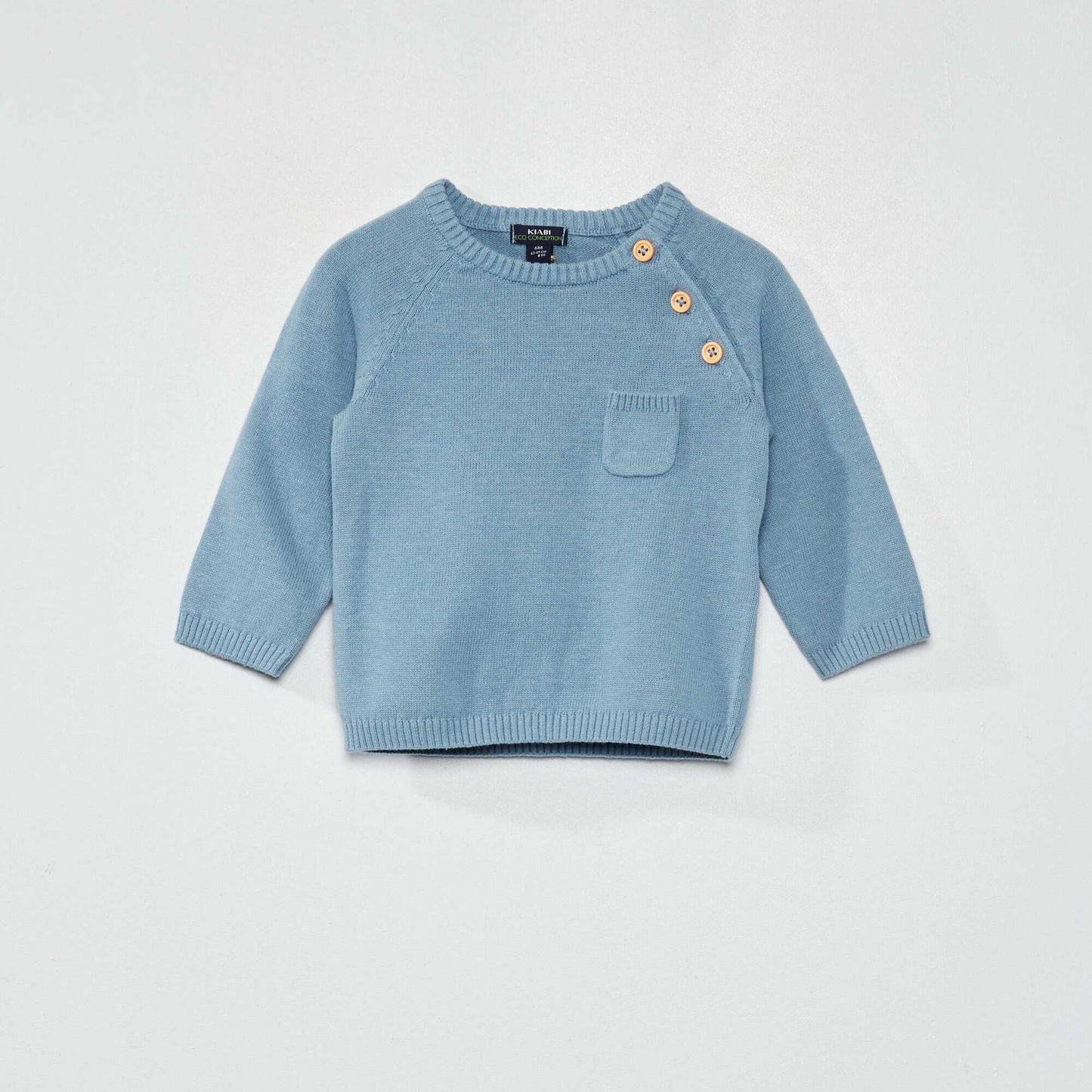 Jersey knit sweater BLUE