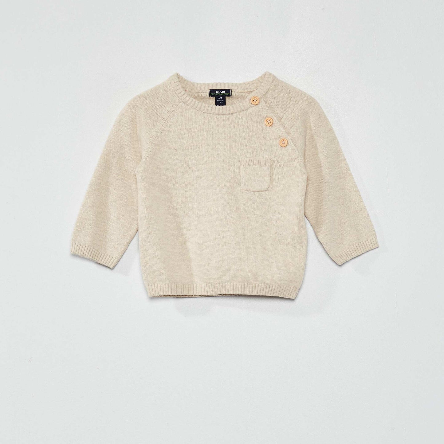Jersey knit sweater BEIGE