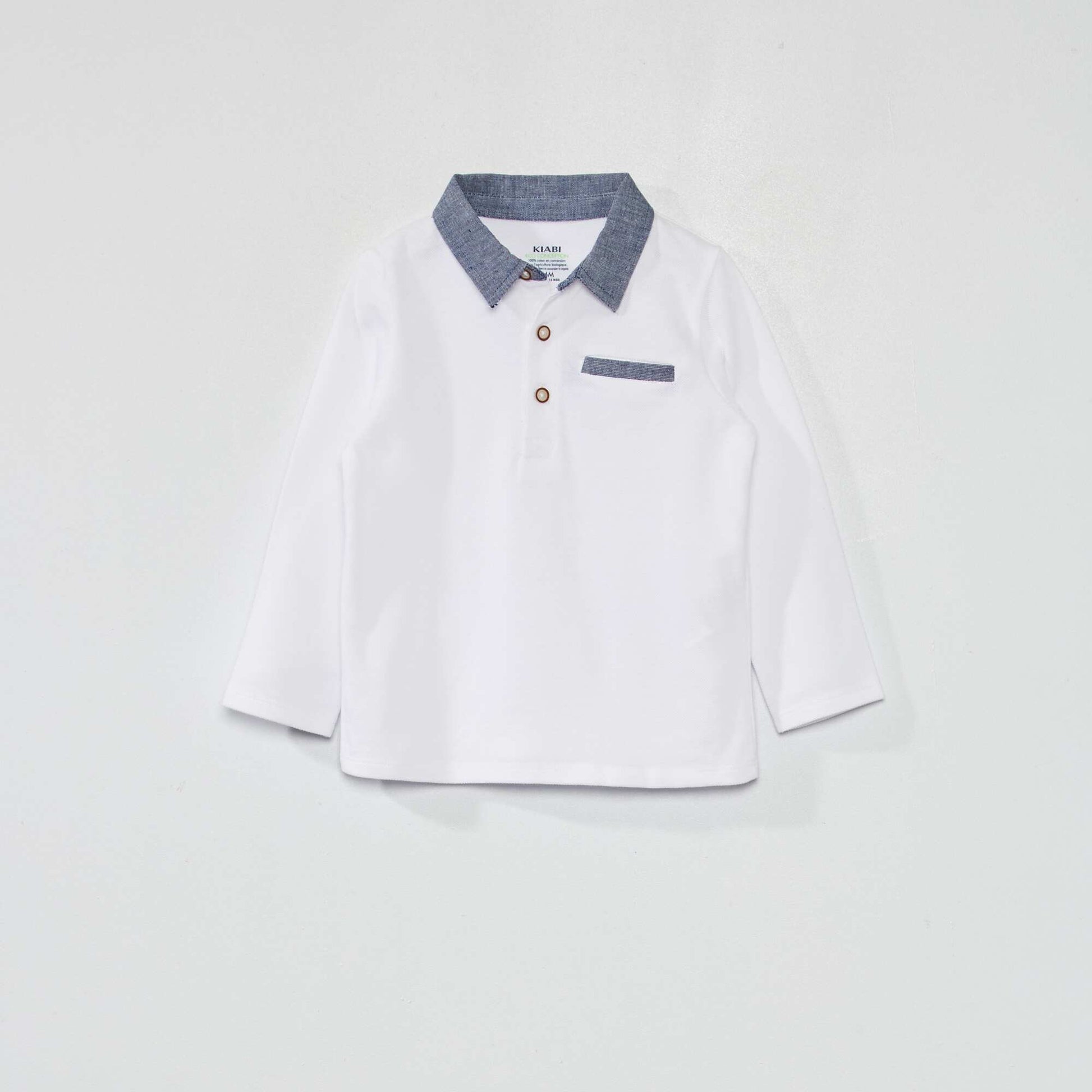 Cotton piqué polo shirt WHITE