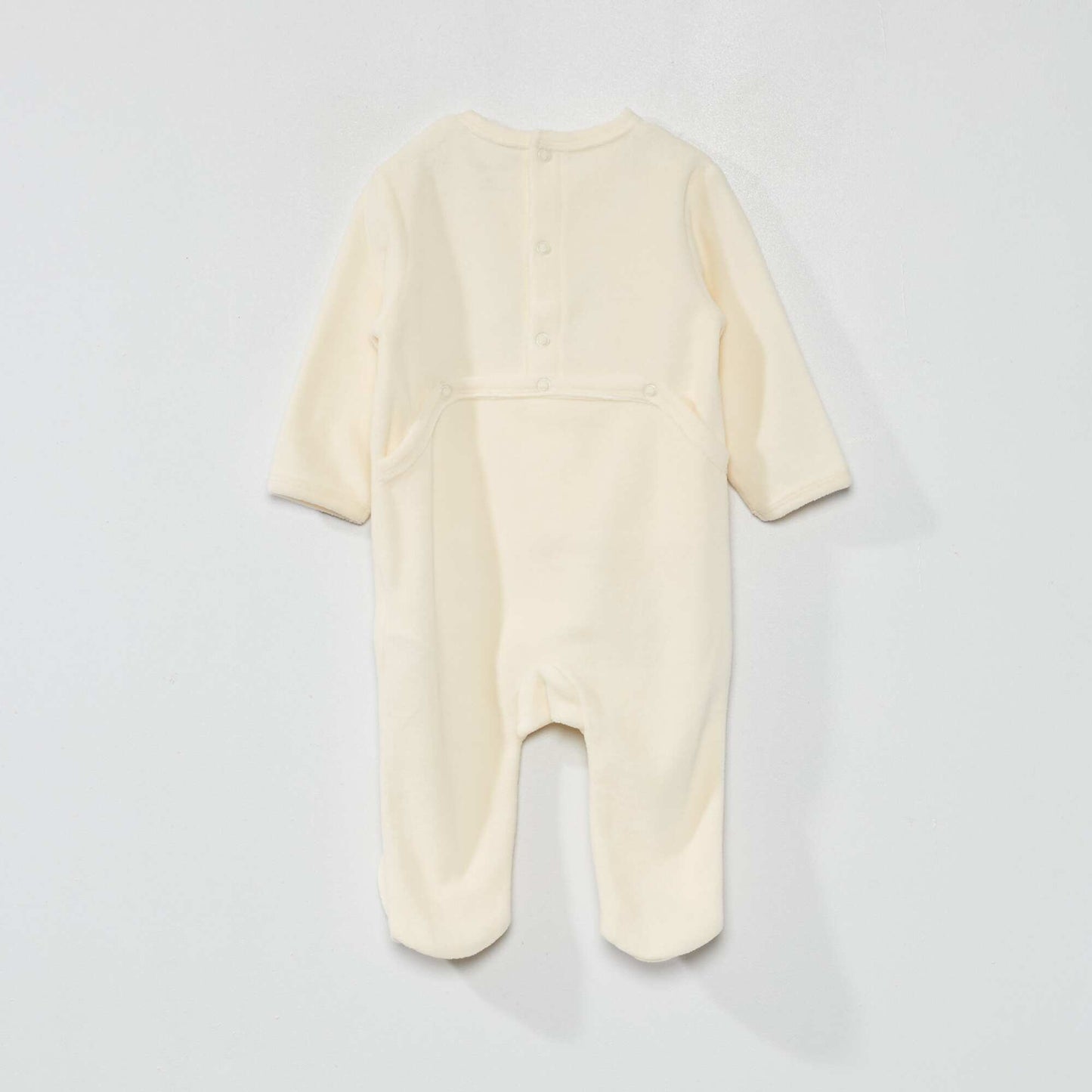 Velour sleepsuit with bib - Two-piece set WHITE