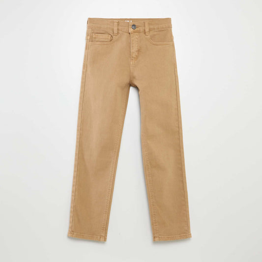 Slim-fit 5-pocket jeans BEIGE