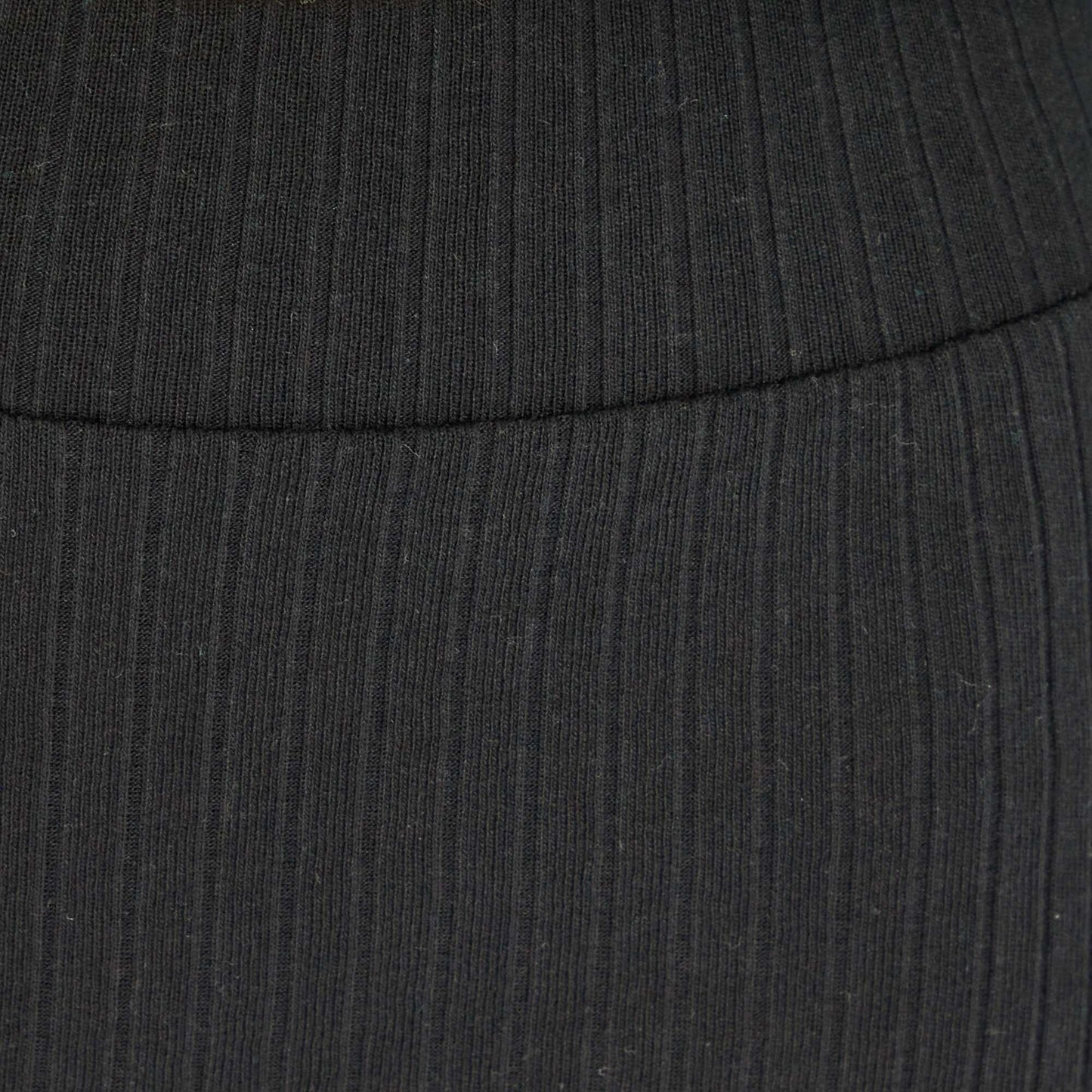 Ribbed-knit flared trousers BLACK