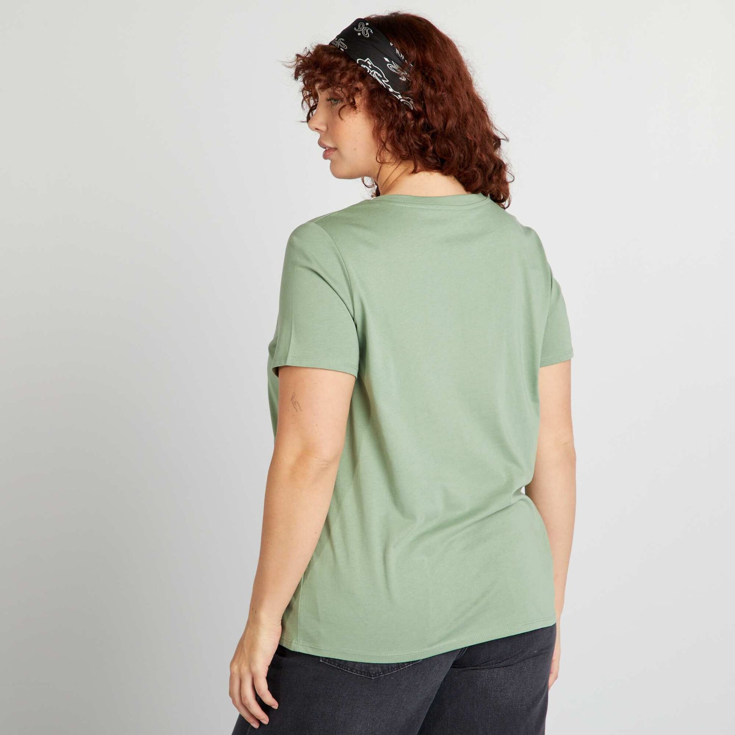 V-neck jersey T-shirt GREEN