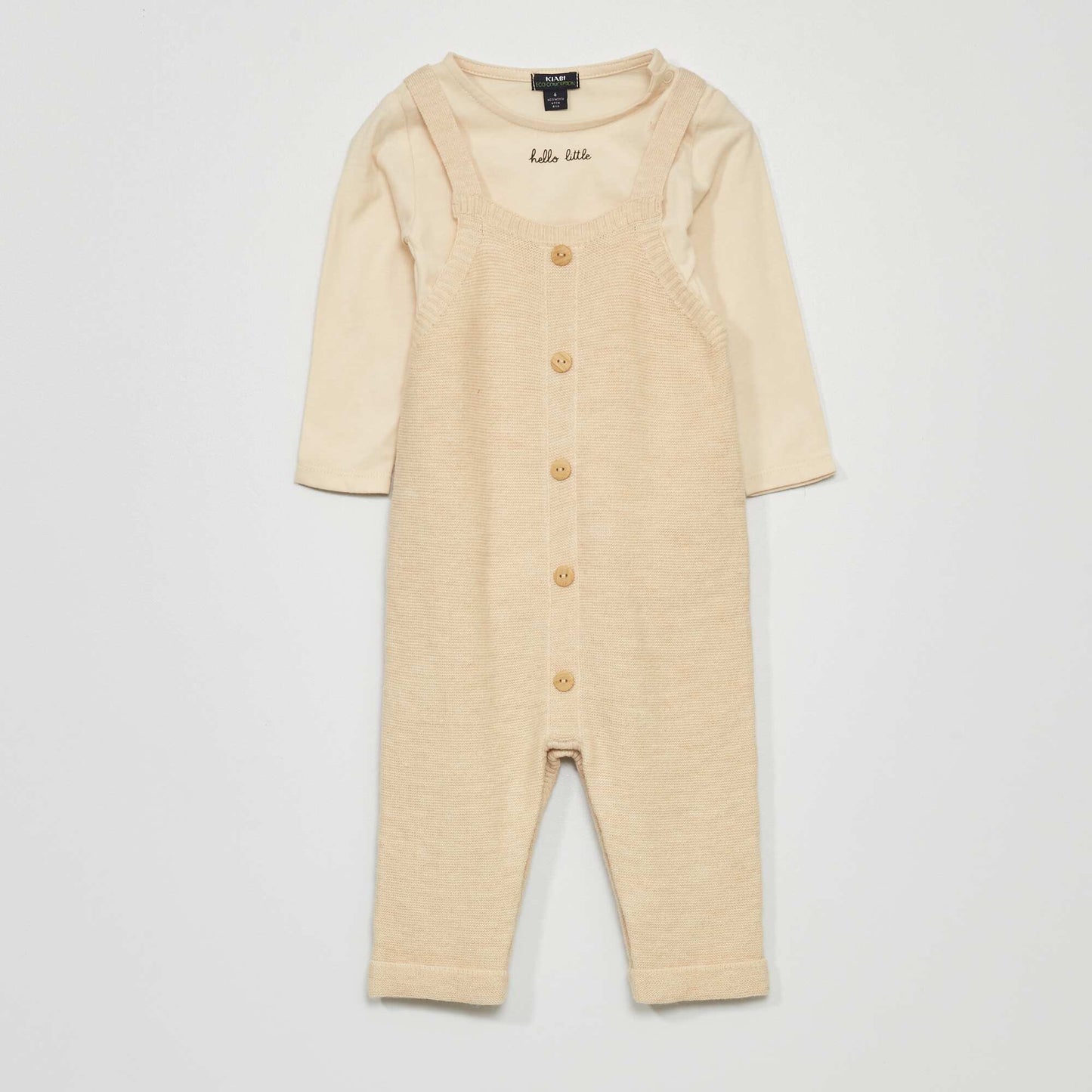 Dungarees and bodysuit set WHITE