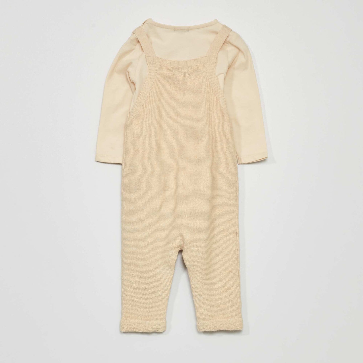 Dungarees and bodysuit set WHITE
